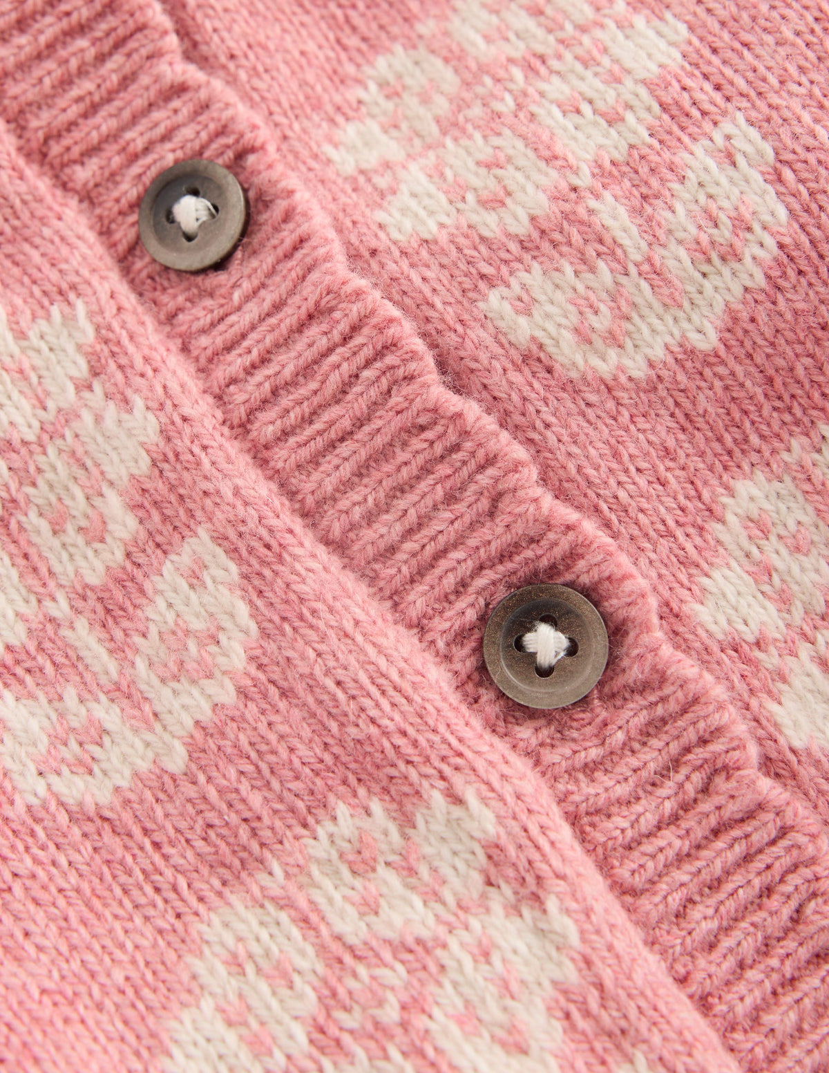 Fair Isle Cardigan-Pink Heather Marl - Image 3
