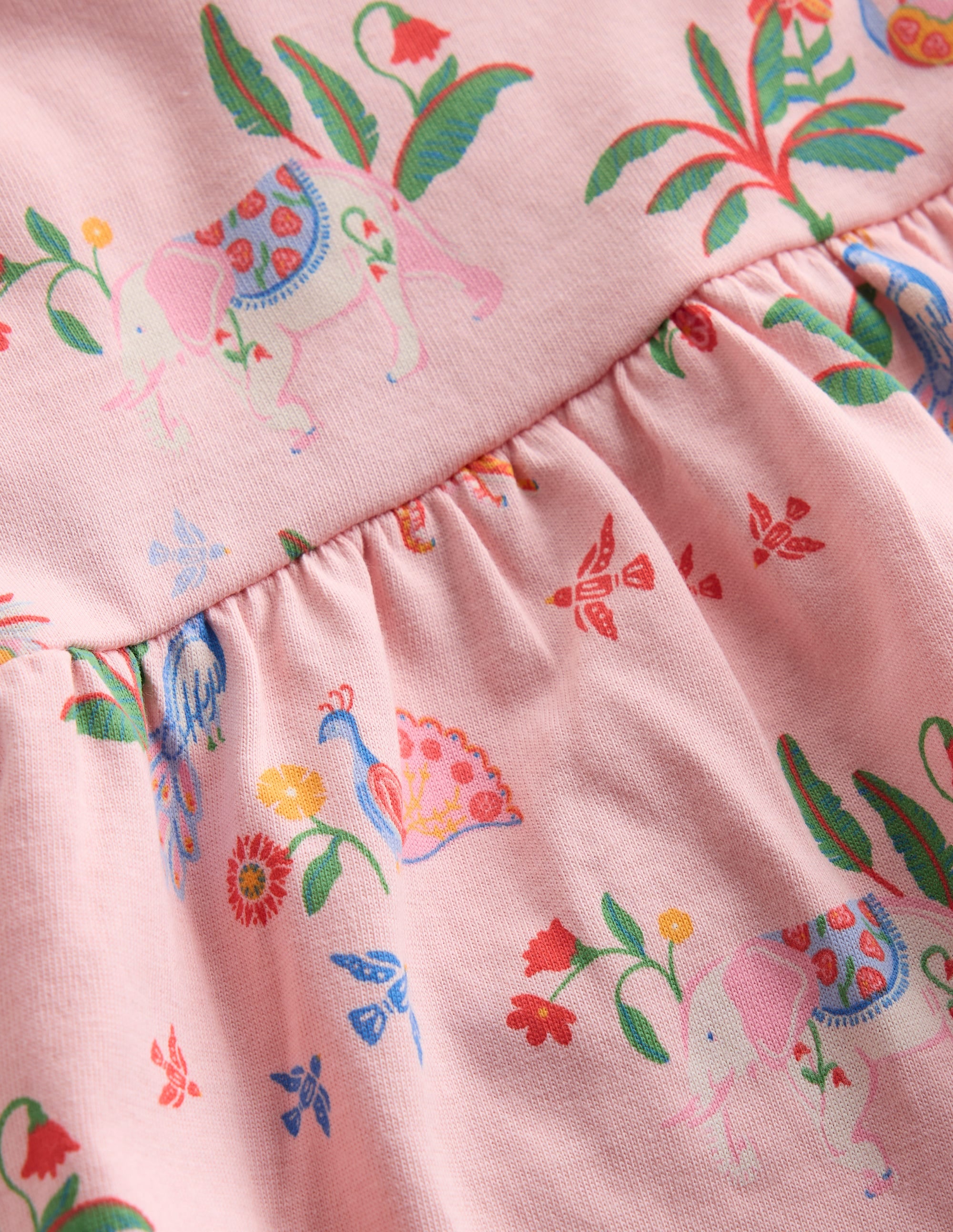 Jerseykleid mit Lochstickerei-Rosa Tropische Tiere - Image 3