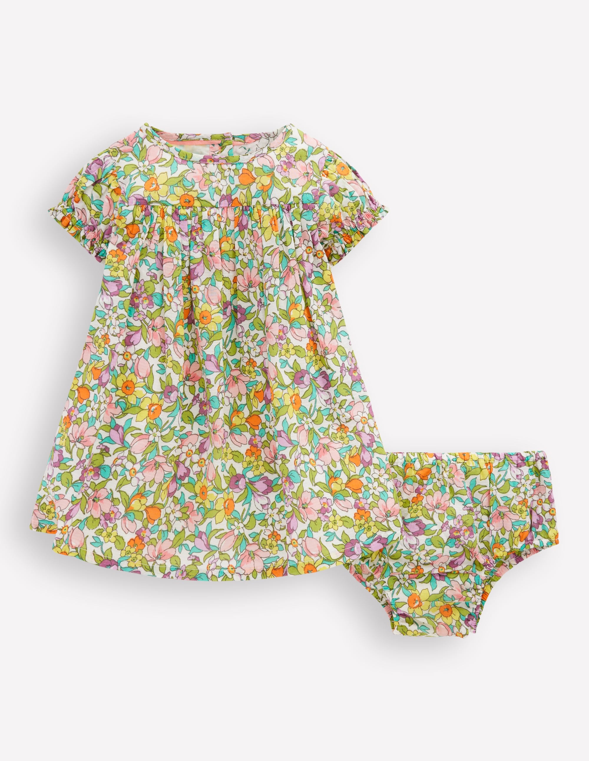 Gerafftes, gewebtes Kleid-Bunt mit Florabunda - Image 1