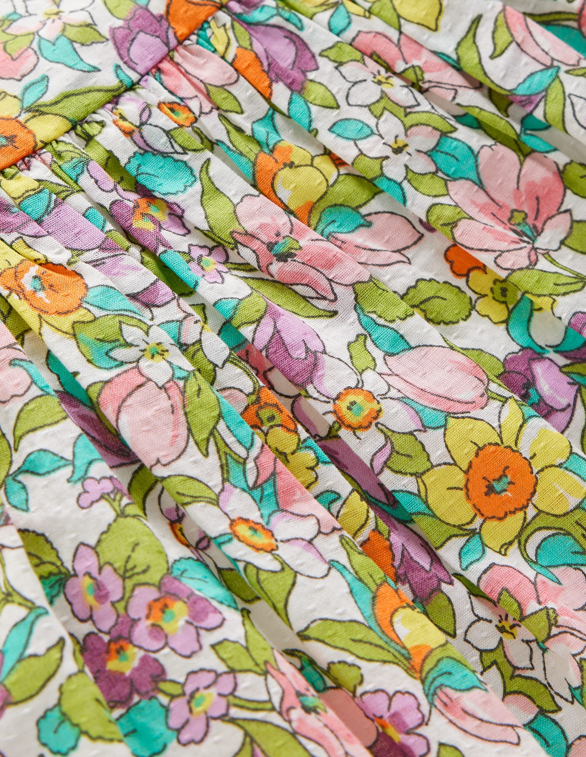 Gerafftes, gewebtes Kleid-Bunt mit Florabunda - Image 3