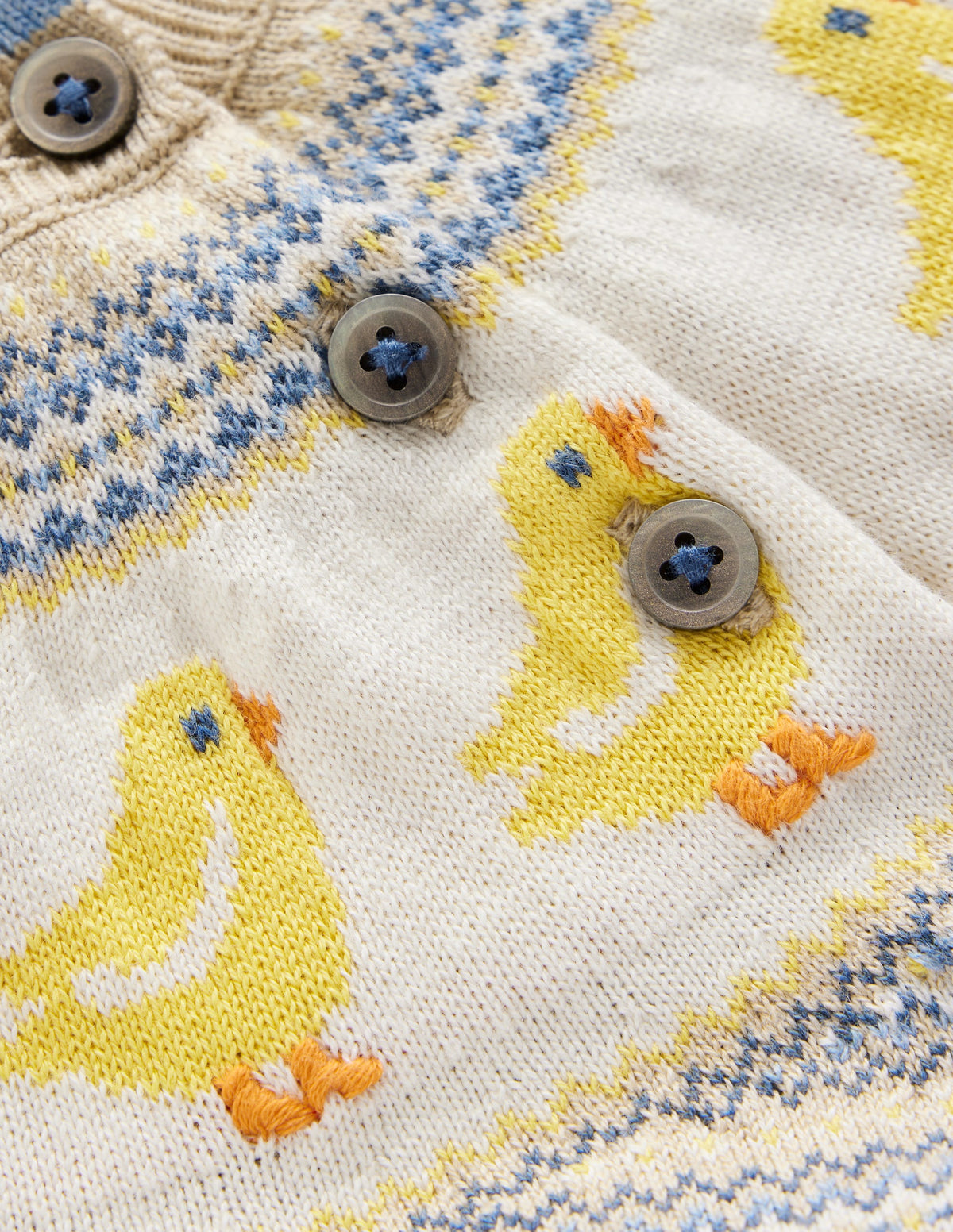 Spielset aus Fair-Isle-Strick-Haferbeige Meliert Küken - Image 3
