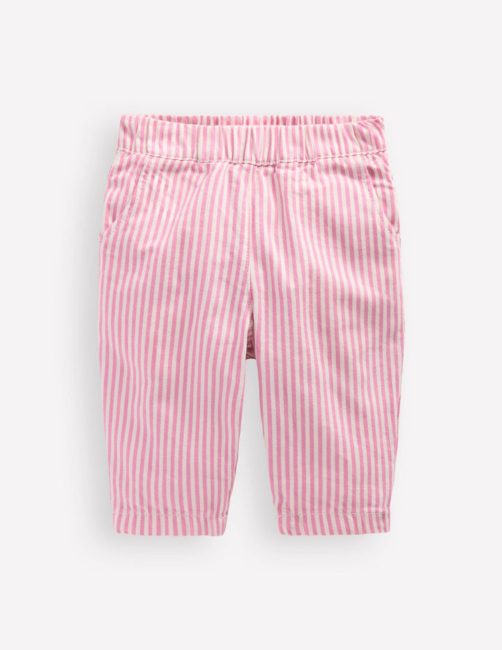 Baumwollhose zum Hineinschlüpfen-Rosa mit Streifen