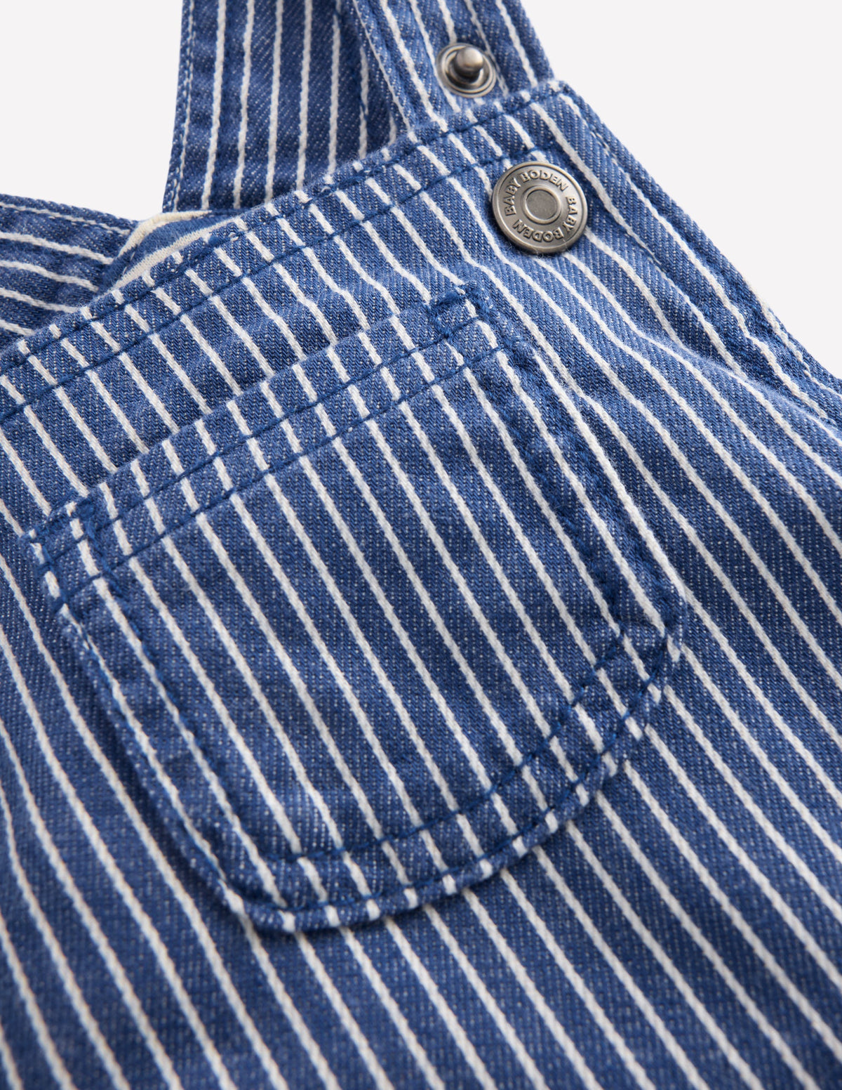Gewebte Latzhose-Navy Drillichstreifen-3