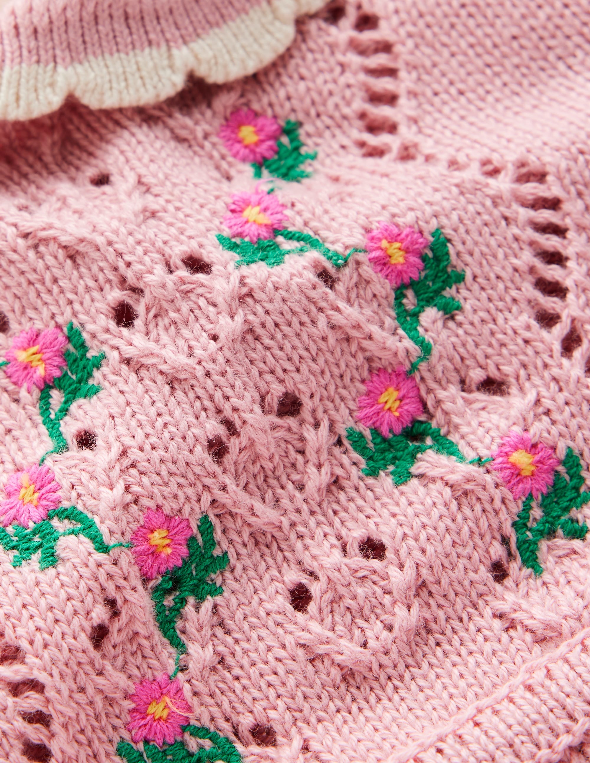 Pointelle-Strickkleid-Vintage-Rosa - Image 3