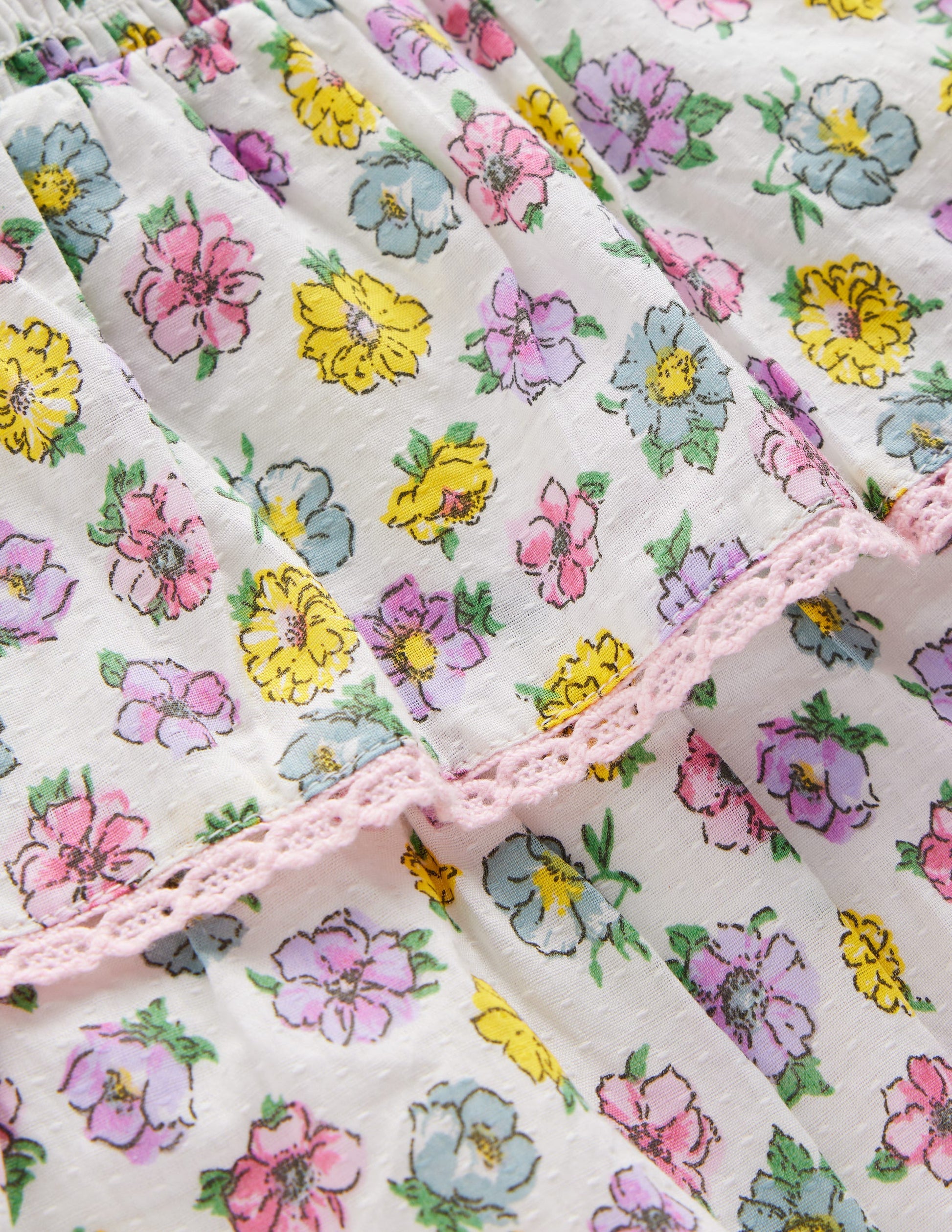 Robe tissée à volants-Rose ivoire doux-3