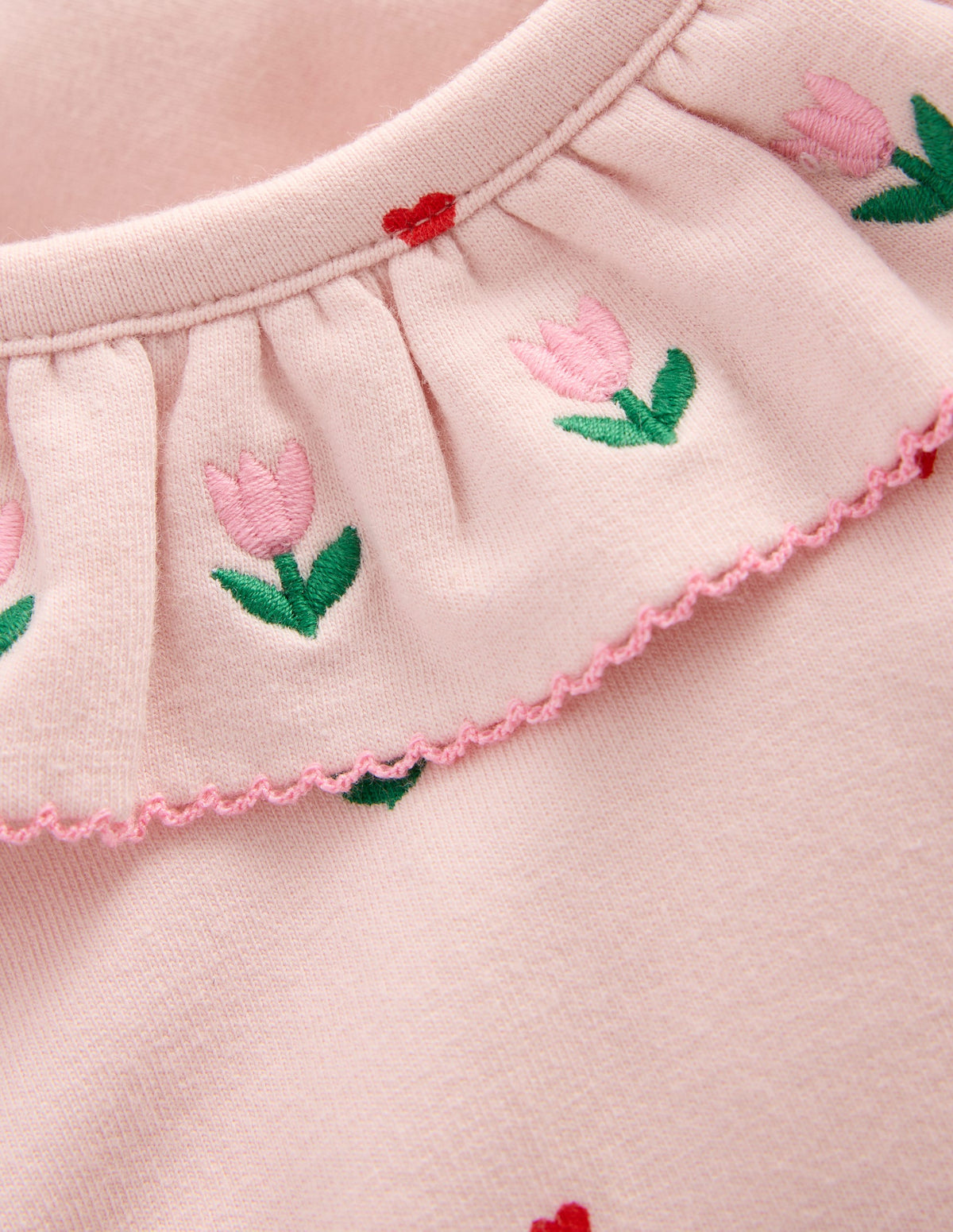 Ruffle Neck Sweatshirt Set-Chalk Pink Multi Heart Flower - Image 3