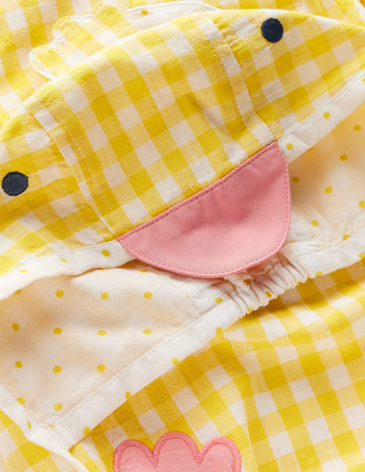 Novelty Woven Romper Set-Pineapple Yellow Gingham Chick-3