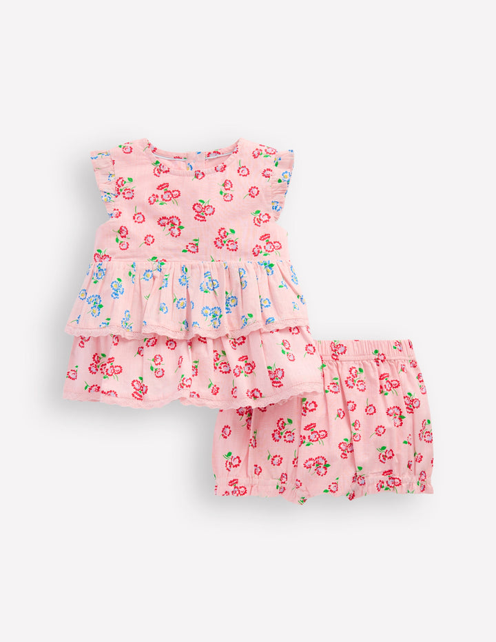 Ensemble à volants-Pêle-mêle pâquerette rose