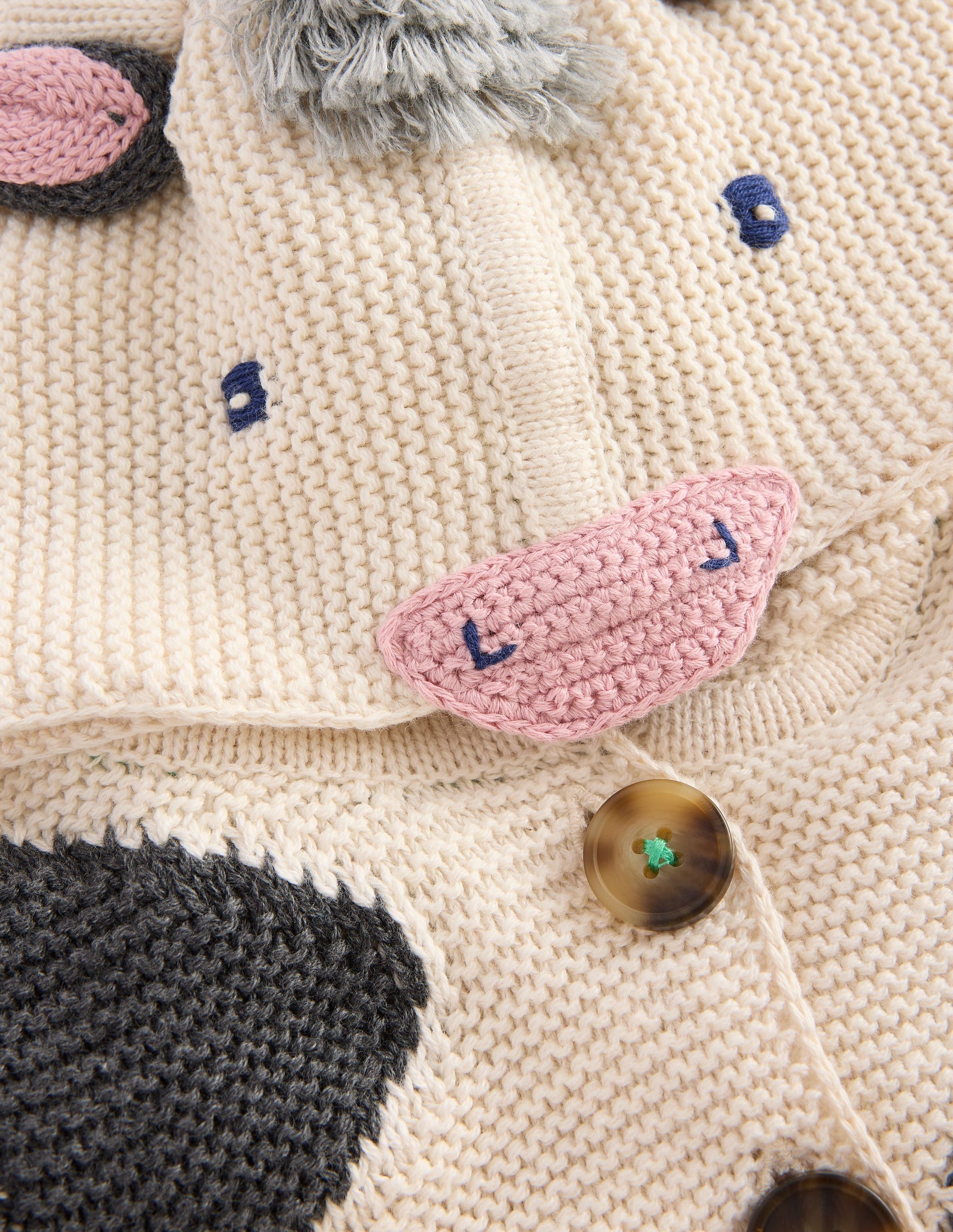 Originelle, gestrickte Baumwolljacke-Kuh-3
