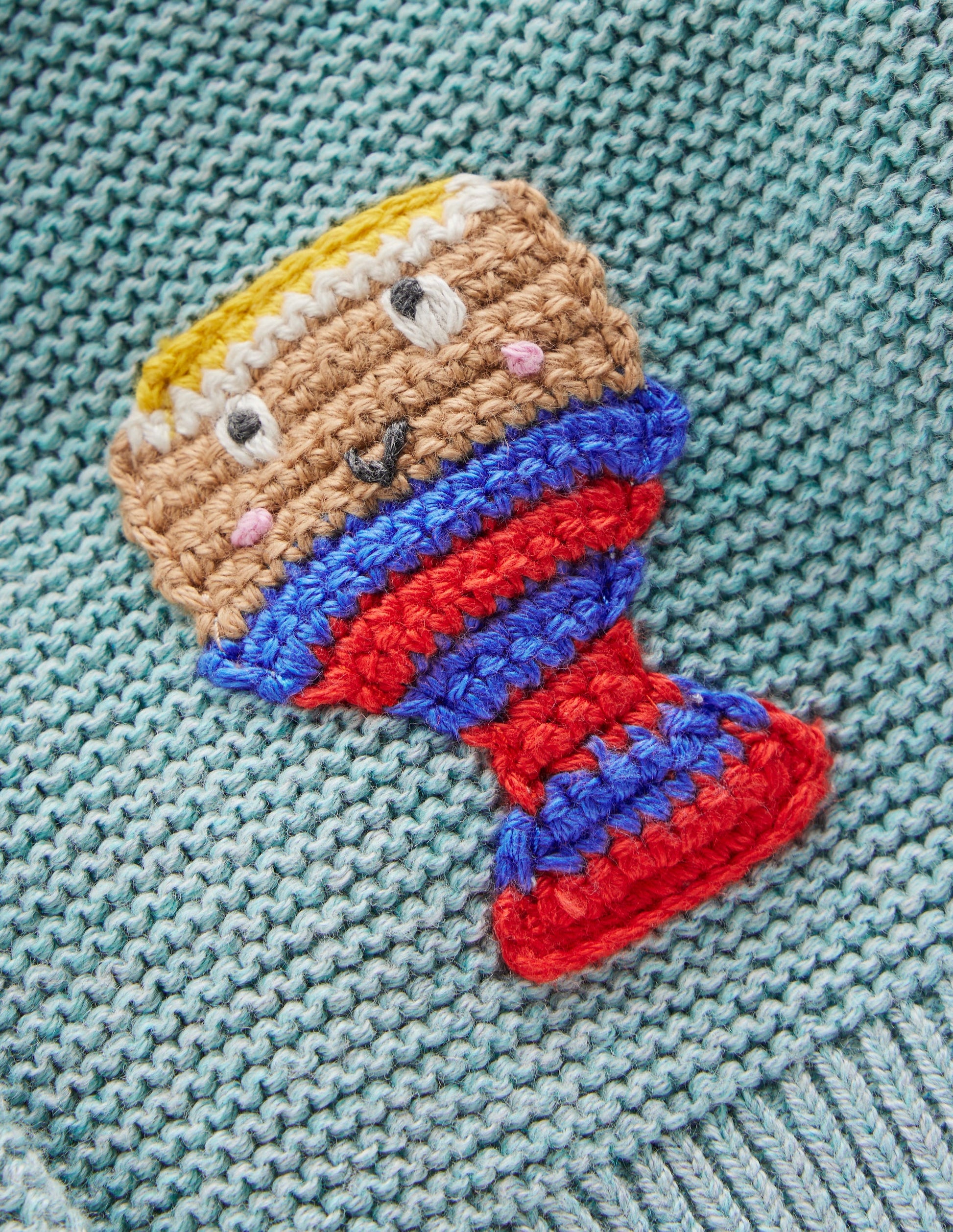 Baumwoll-Strickjacke mit Logo-Aquifer-Blau Lustige Eier-3