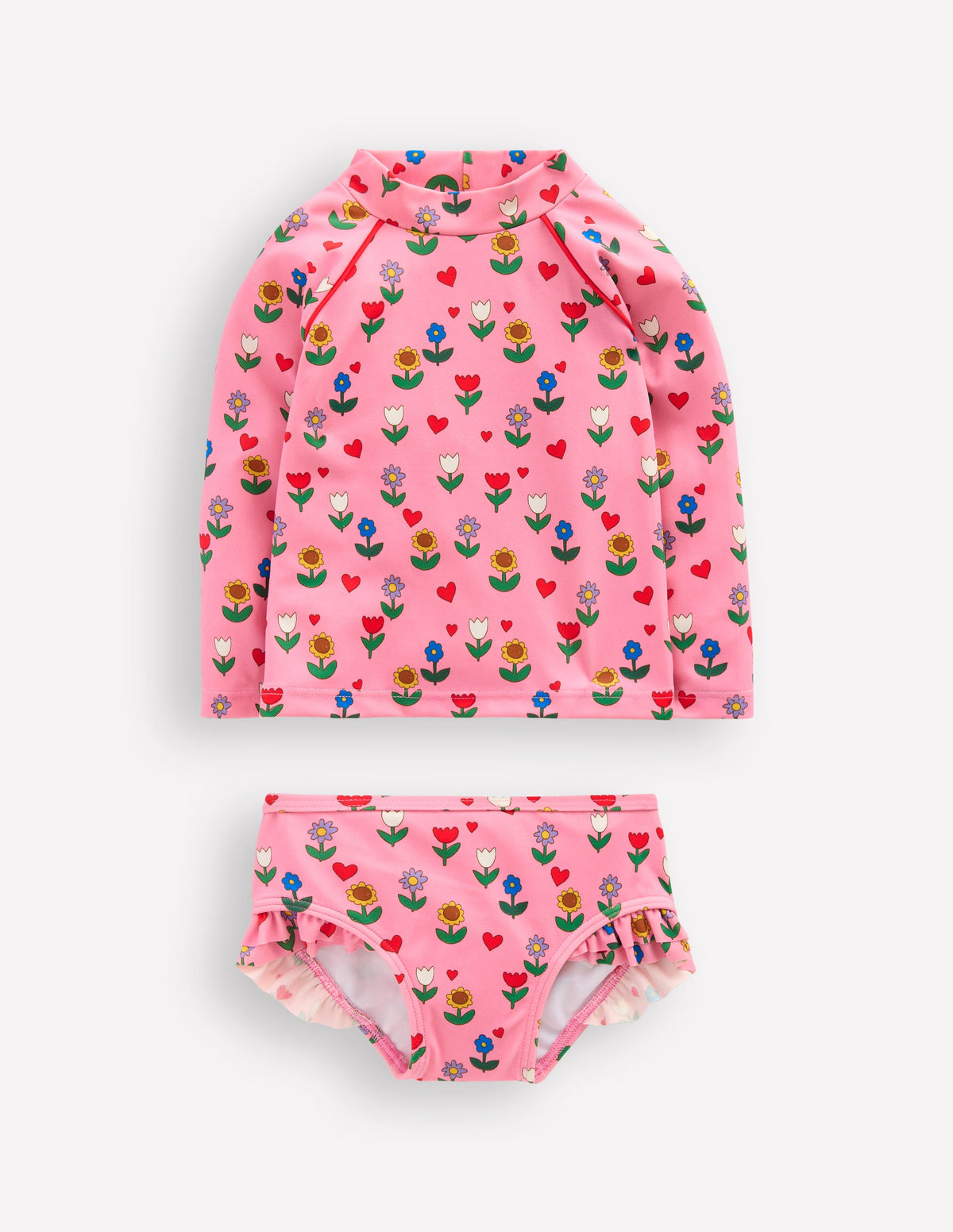 Badeshirt-Set mit Logo-Rosa Blumengarten-1