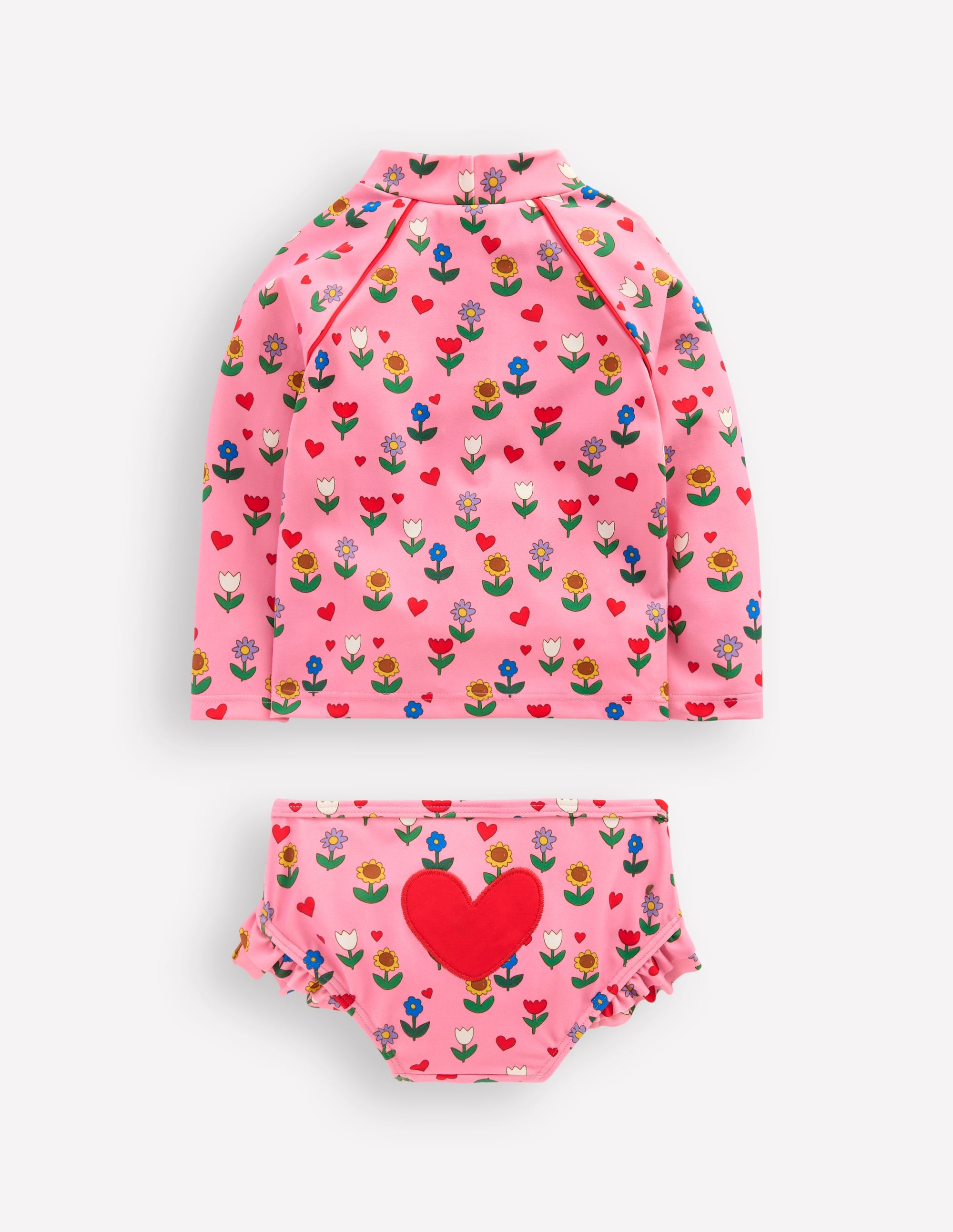 Badeshirt-Set mit Logo-Rosa Blumengarten - Image 2