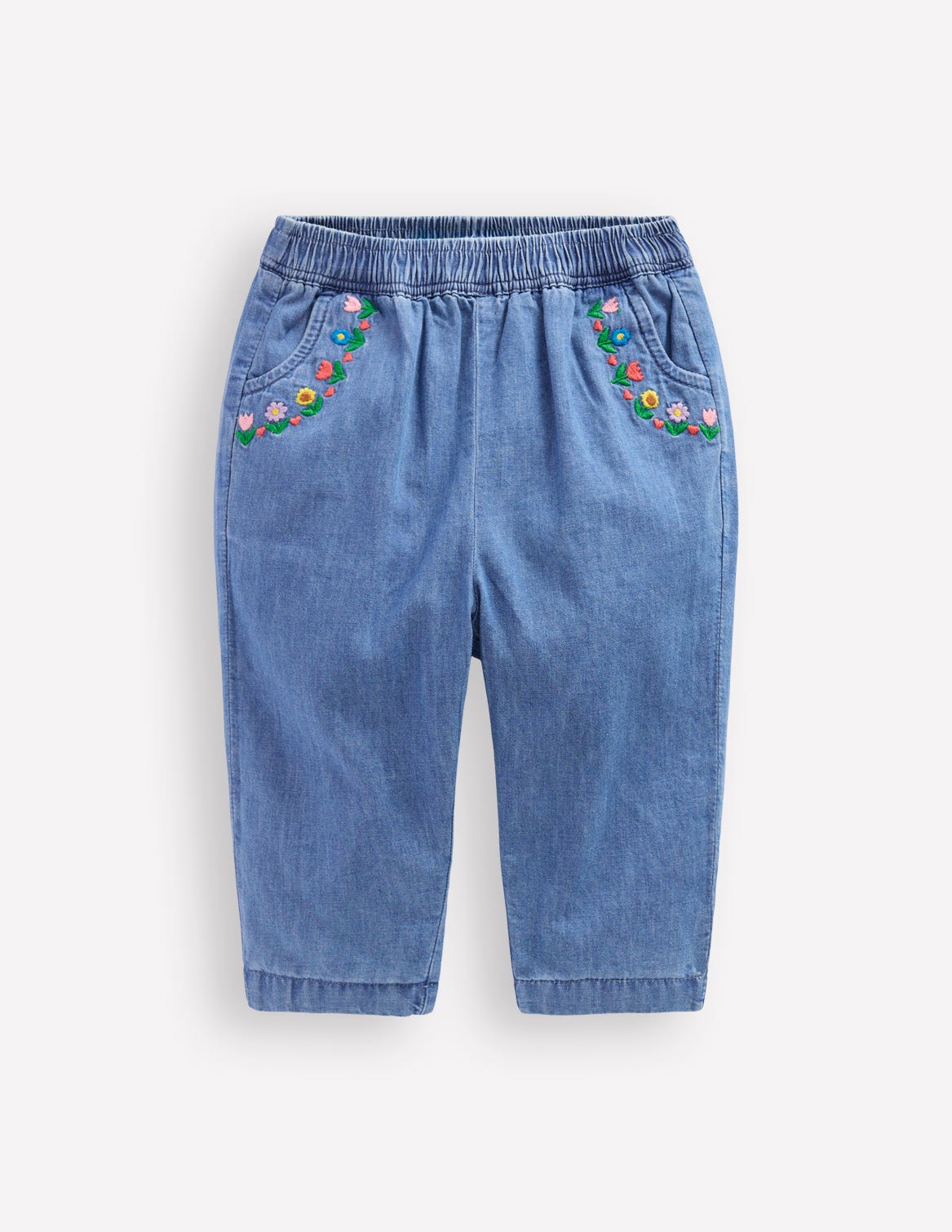 Bestickte Chambray-Hose-Denim, Stickerei - Image 1
