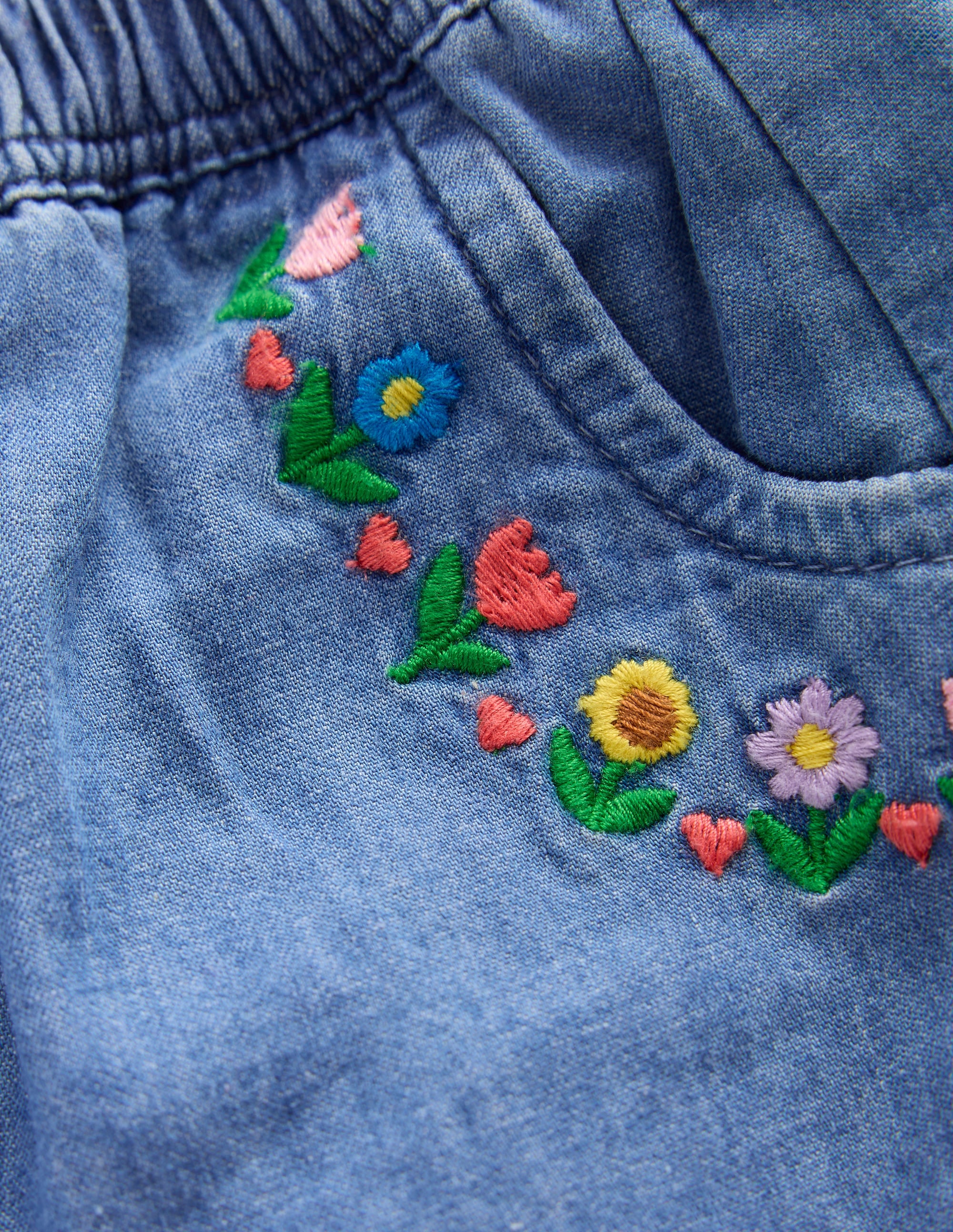 Bestickte Chambray-Hose-Denim, Stickerei - Image 3