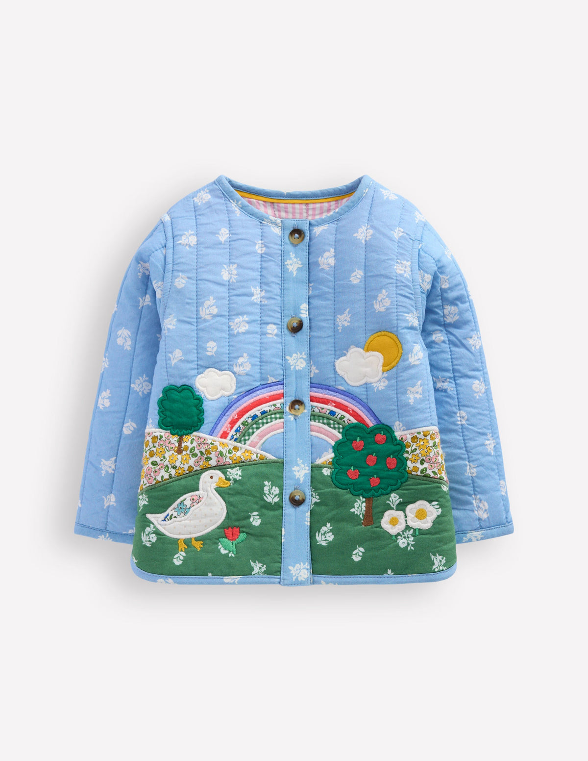 Steppjacke mit Applikation-Bunt, Patchwork-Blumenmuster - Image 1