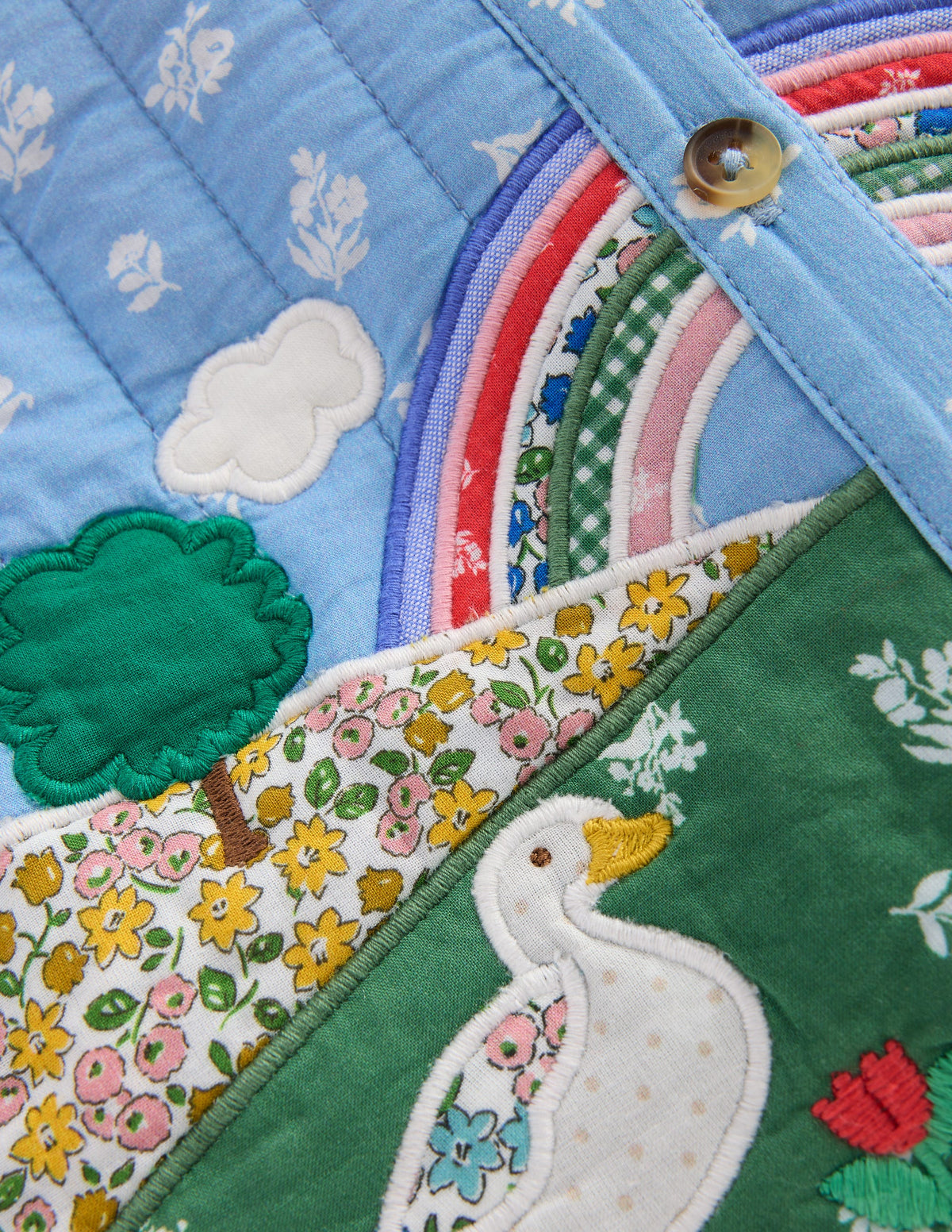 Steppjacke mit Applikation-Bunt, Patchwork-Blumenmuster - Image 3