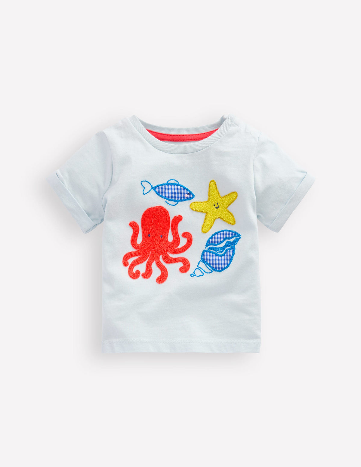 Kurzärmeliges T-Shirt mit Logo-Hellblau Ozean-Motive - Image 1