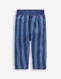 Pantalon à enfiler en jean-Rayé denim