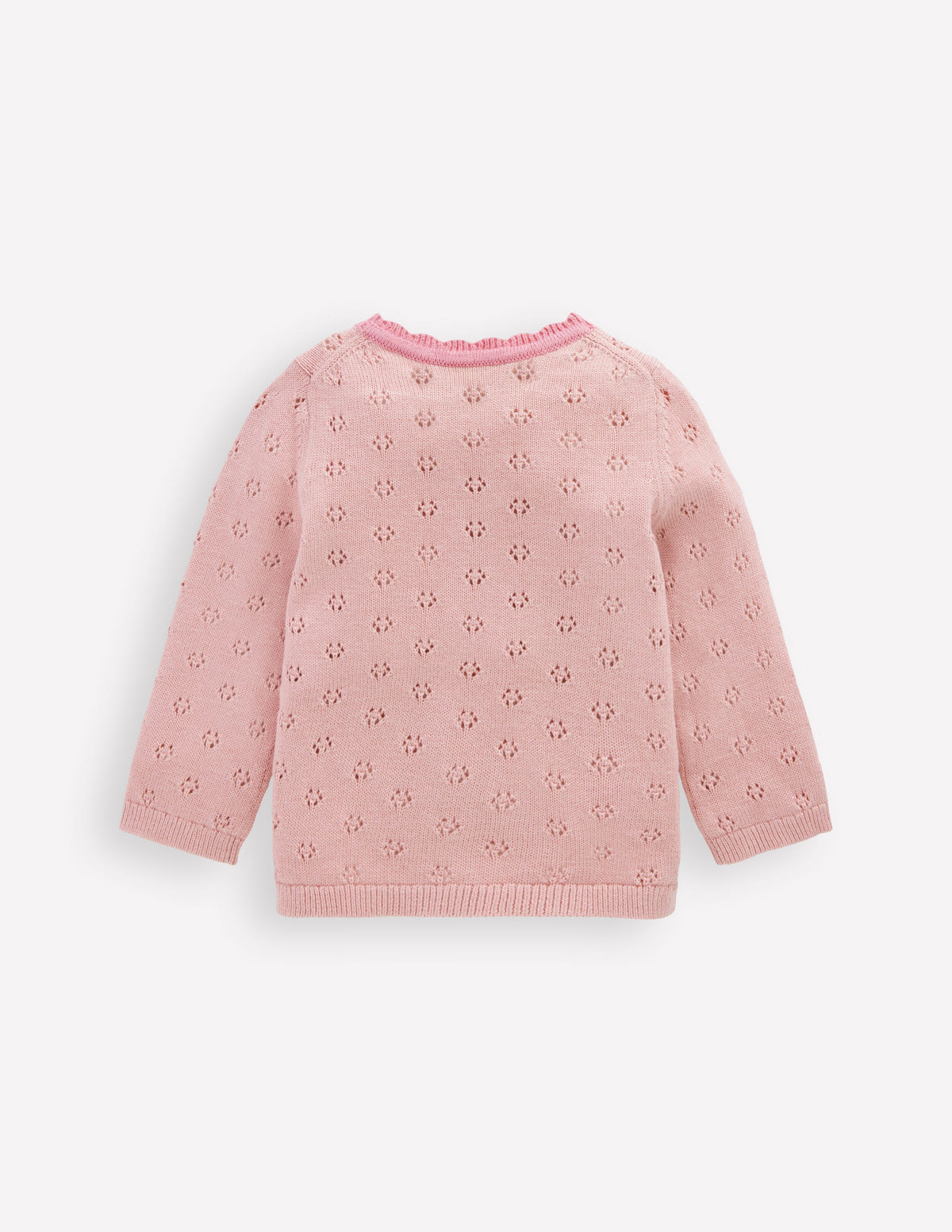 Strickjacke mit Muschelsaum-Vintage-Rosa - Image 2