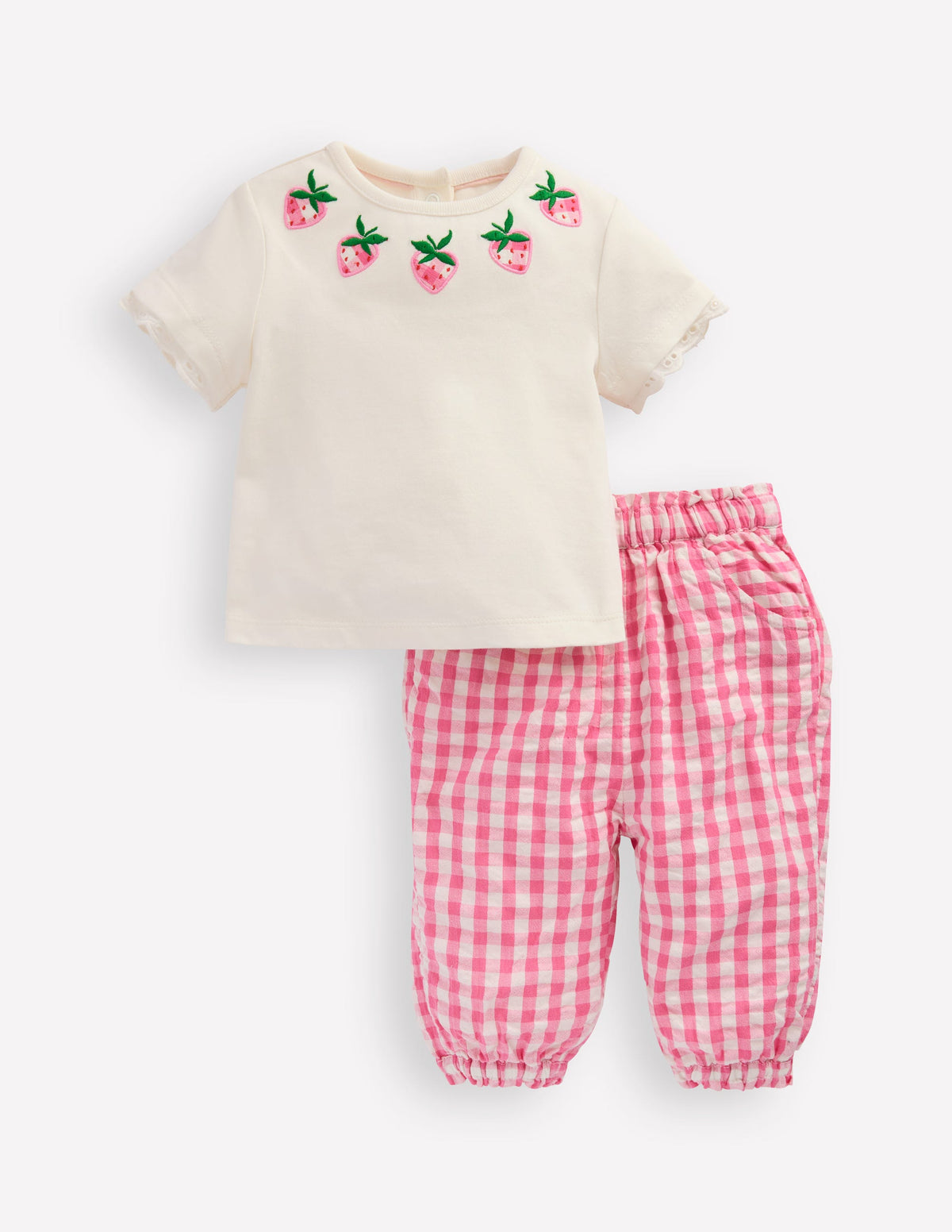 Gewebtes Jersey-Spielset-Erdbeere Vichykaro-1