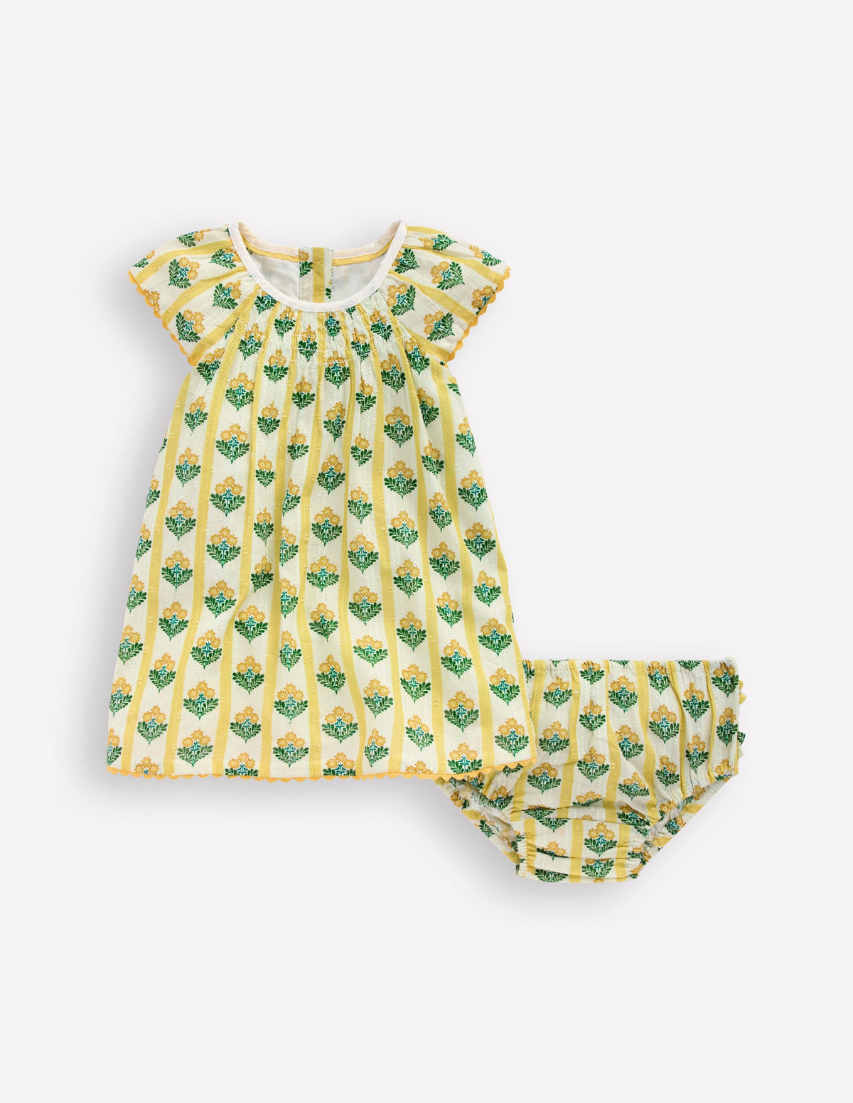 Fließendes, gerafftes Kleid-Gelb Blütenstängel - Image 1
