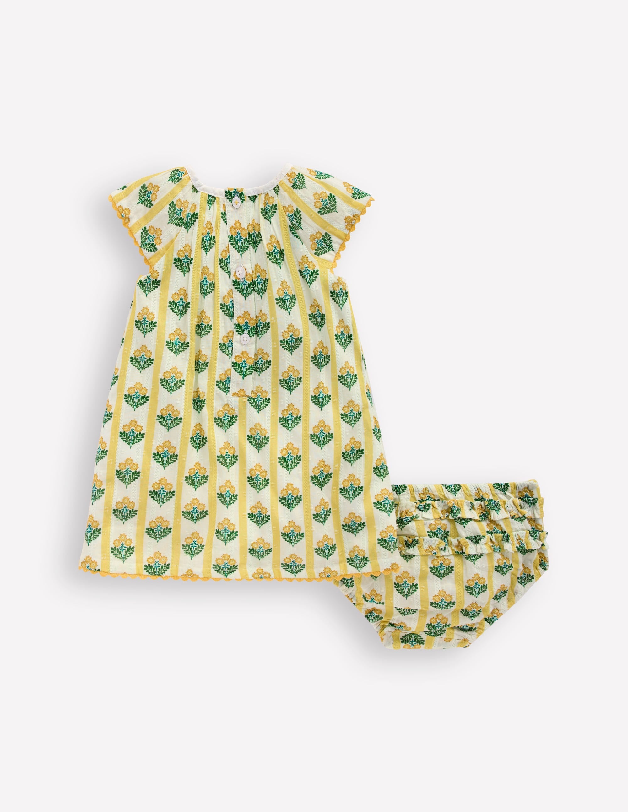 Fließendes, gerafftes Kleid-Gelb Blütenstängel - Image 2