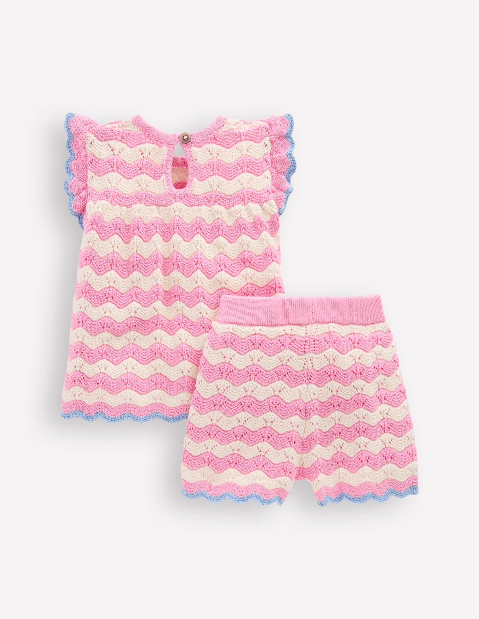 Spielset aus Pointelle-Strick-Rosa Welle - Image 2