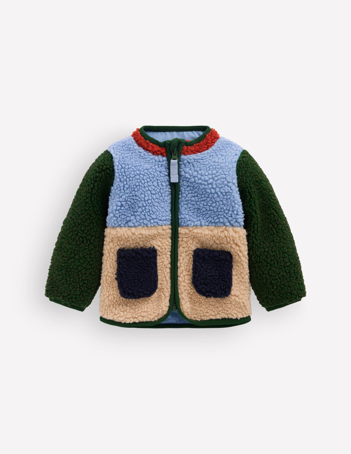 Kuschelige Teddyfell-Jacke-Blockfarben - Image 4
