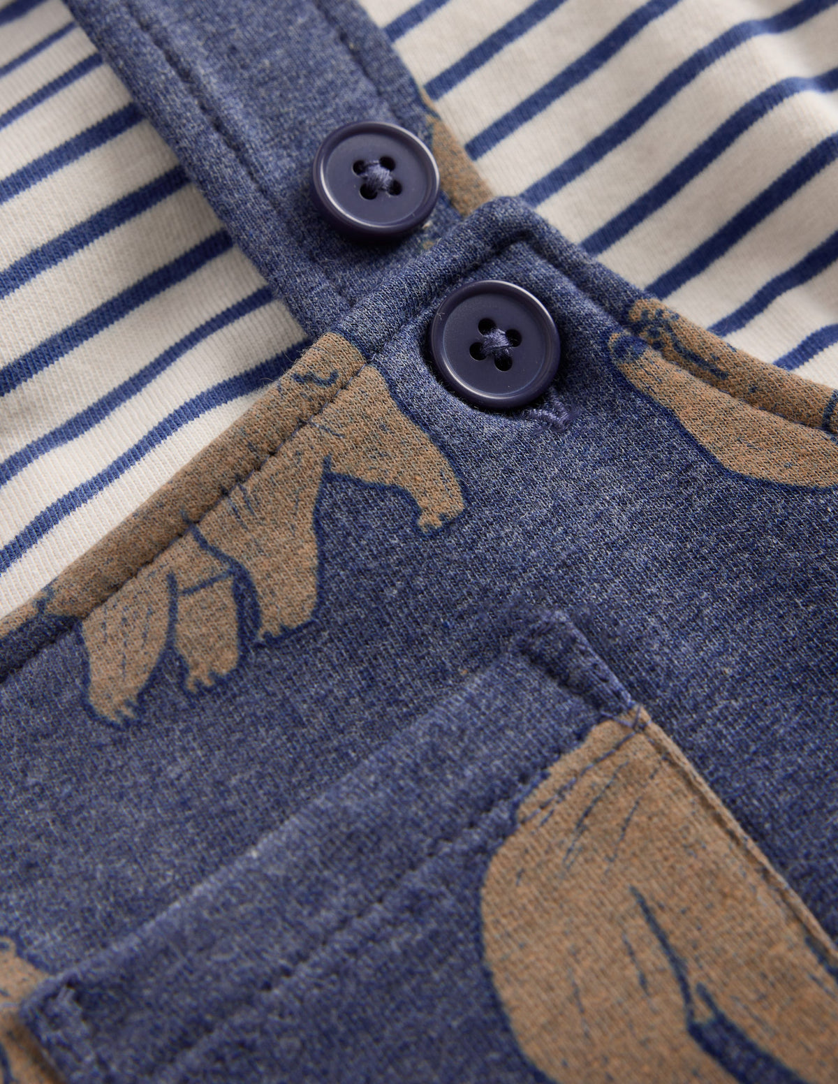 Ensemble avec salopette en jersey-Oursons bleu marine - Image 2