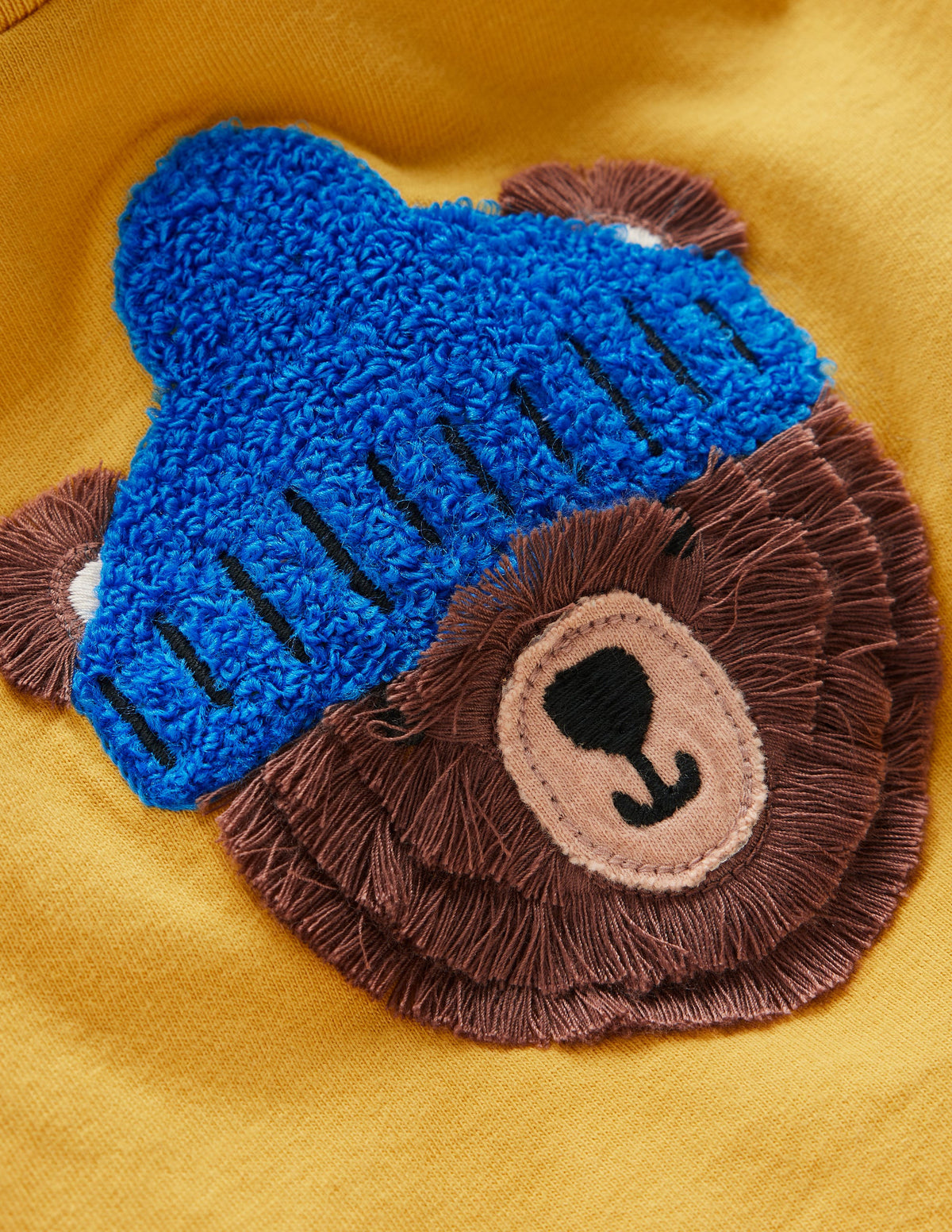 T-shirt manches longues à appliqué-Ours jaune canari-2