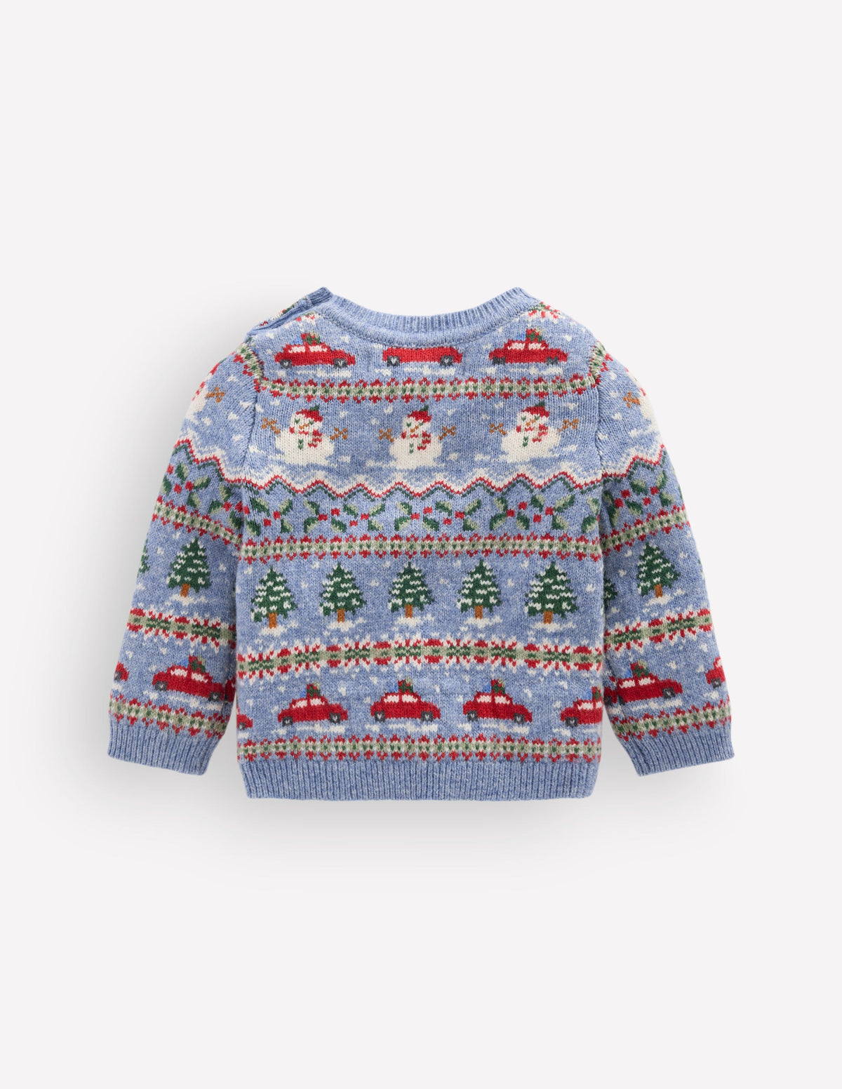 Fair-Isle-Pullover-Gletscherblau Festlich Fair-Isle-Muster - Image 3