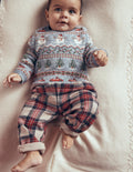 Fair isle Jumper-Glacier Blue Festive Fair Isle