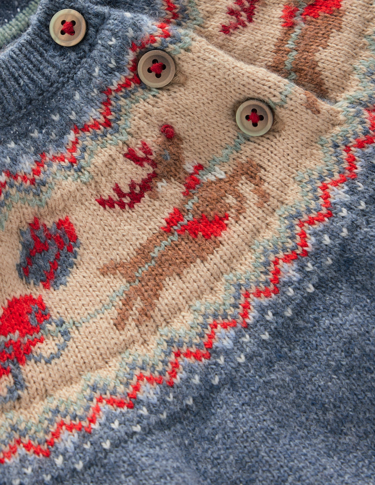 Pull motif jacquard-Bureau de poste polaire bleu denim chiné - Image 2
