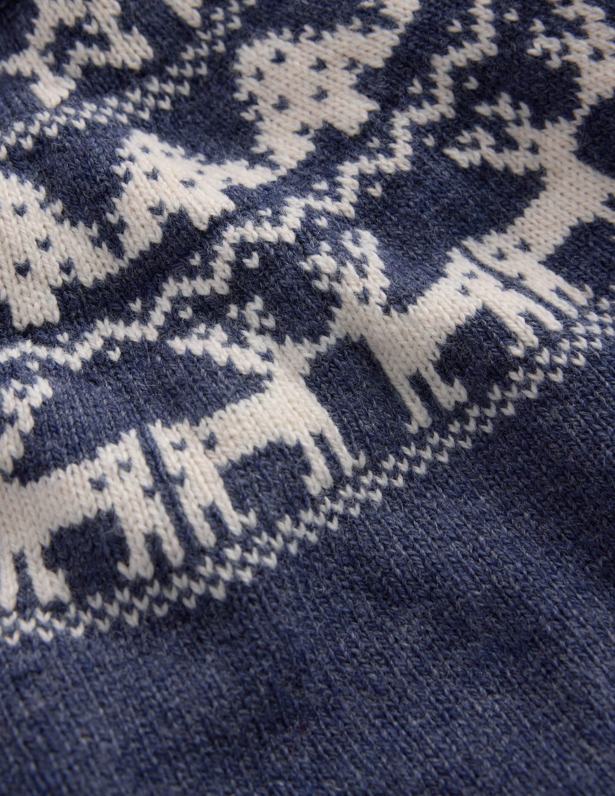 Pull motif jacquard-Motif festif bleu marine universitaire chiné - Image 3