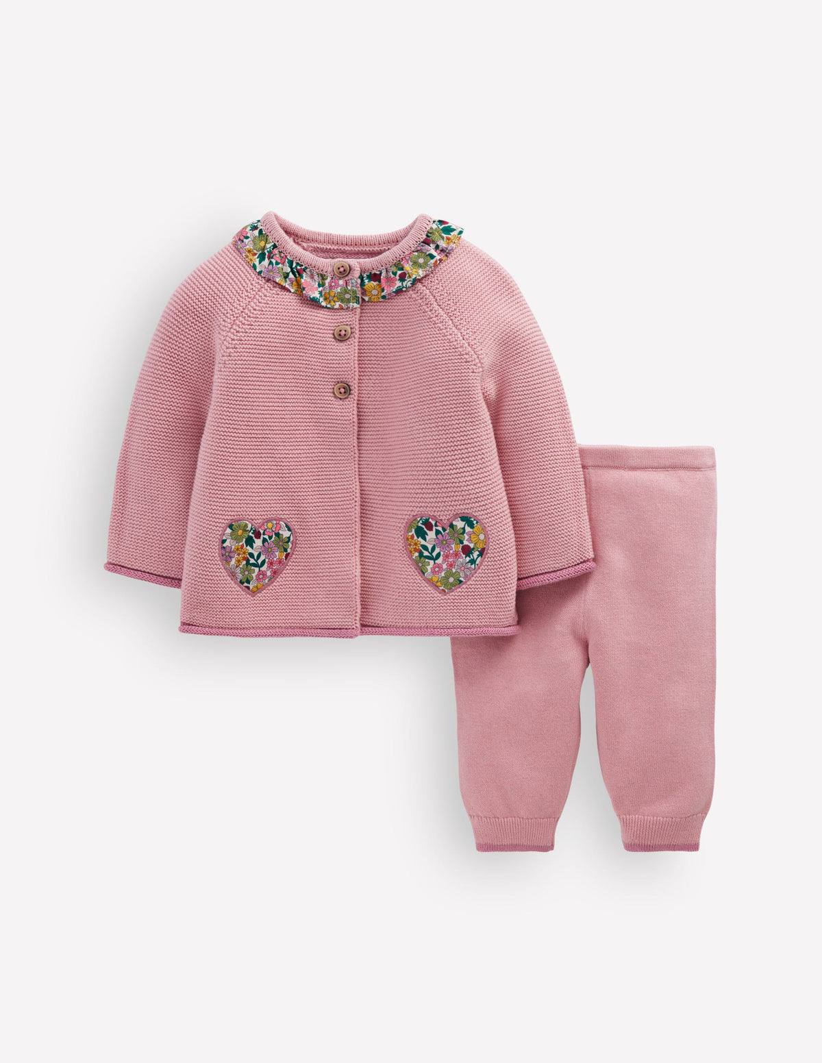 Hübsches Spielset aus Strick-Vintage-Rosa Meliert-1