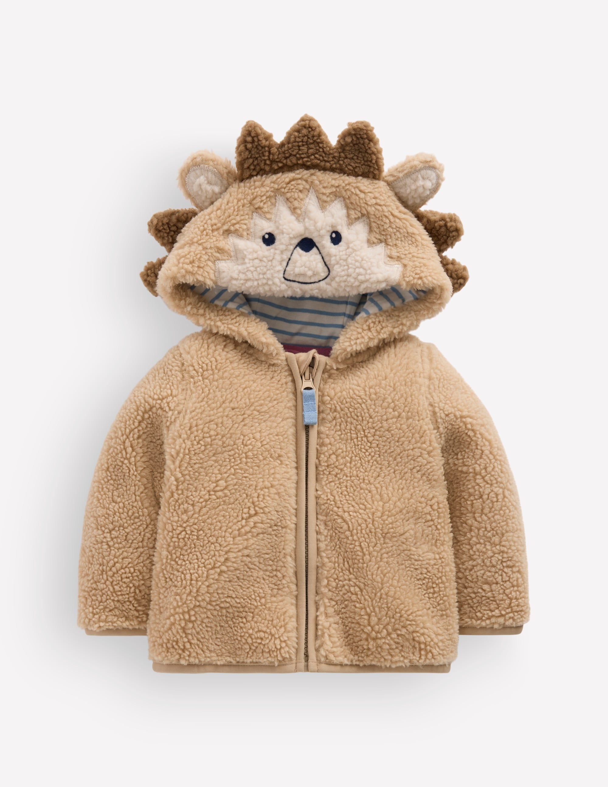 Originelle, kuschelige Teddyfell-Jacke-Braun Igel - Image 2