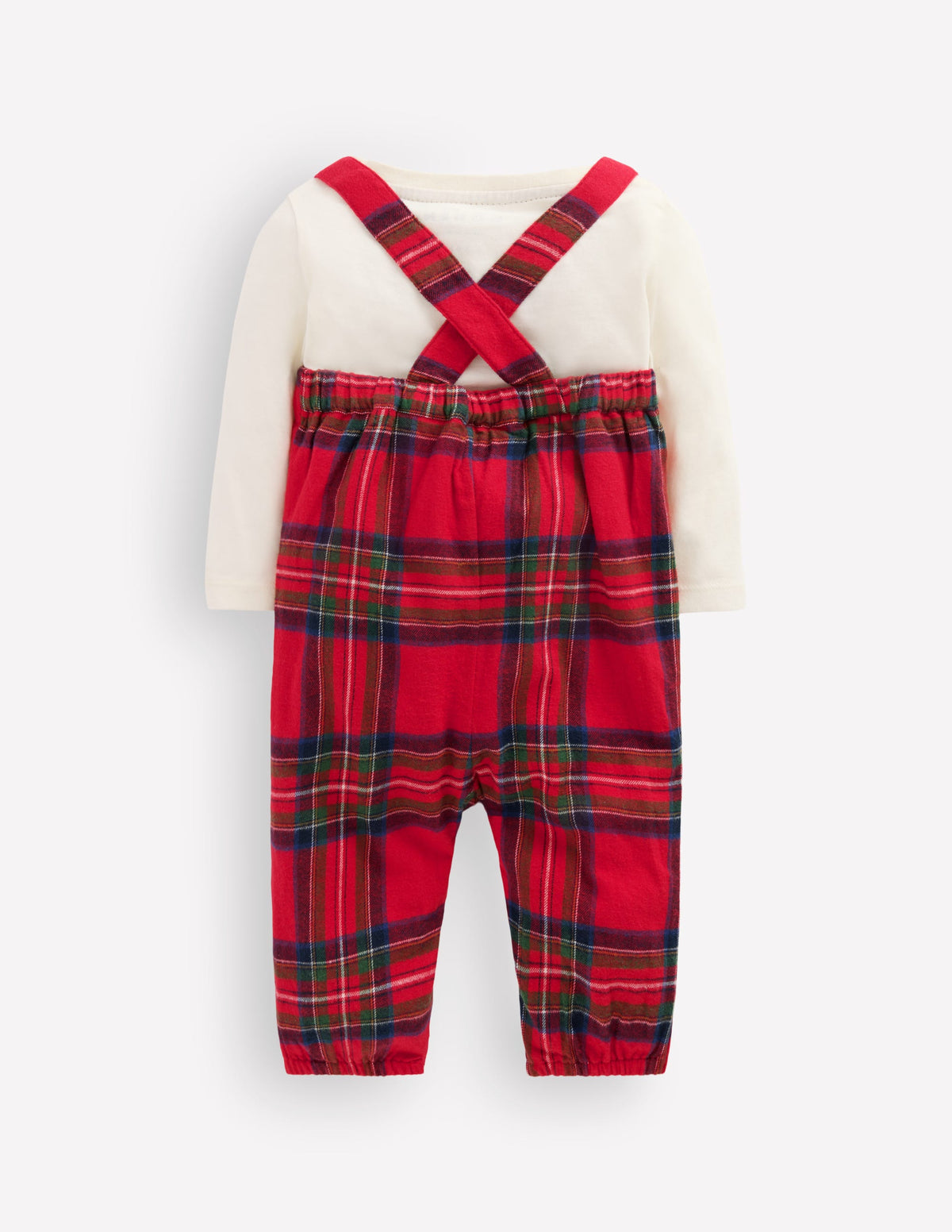 Strampler-Set mit Taschen vorn-Rot Familienkaro-3