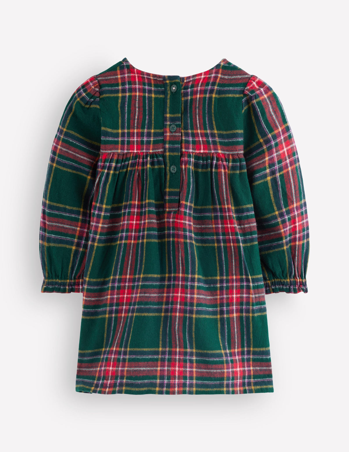 Smocked Occasion Dress-Green Family Check - Image 6