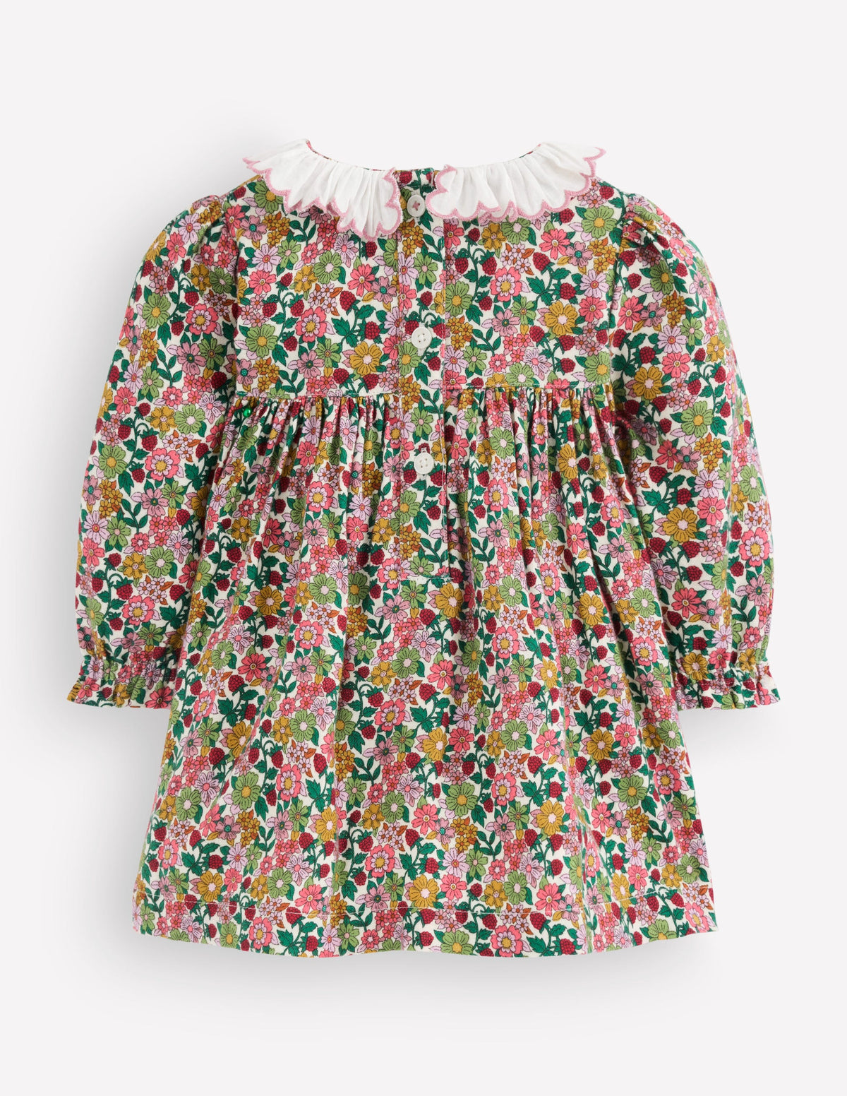 Gesmoktes Partykleid-Bunt Blumenmuster-3