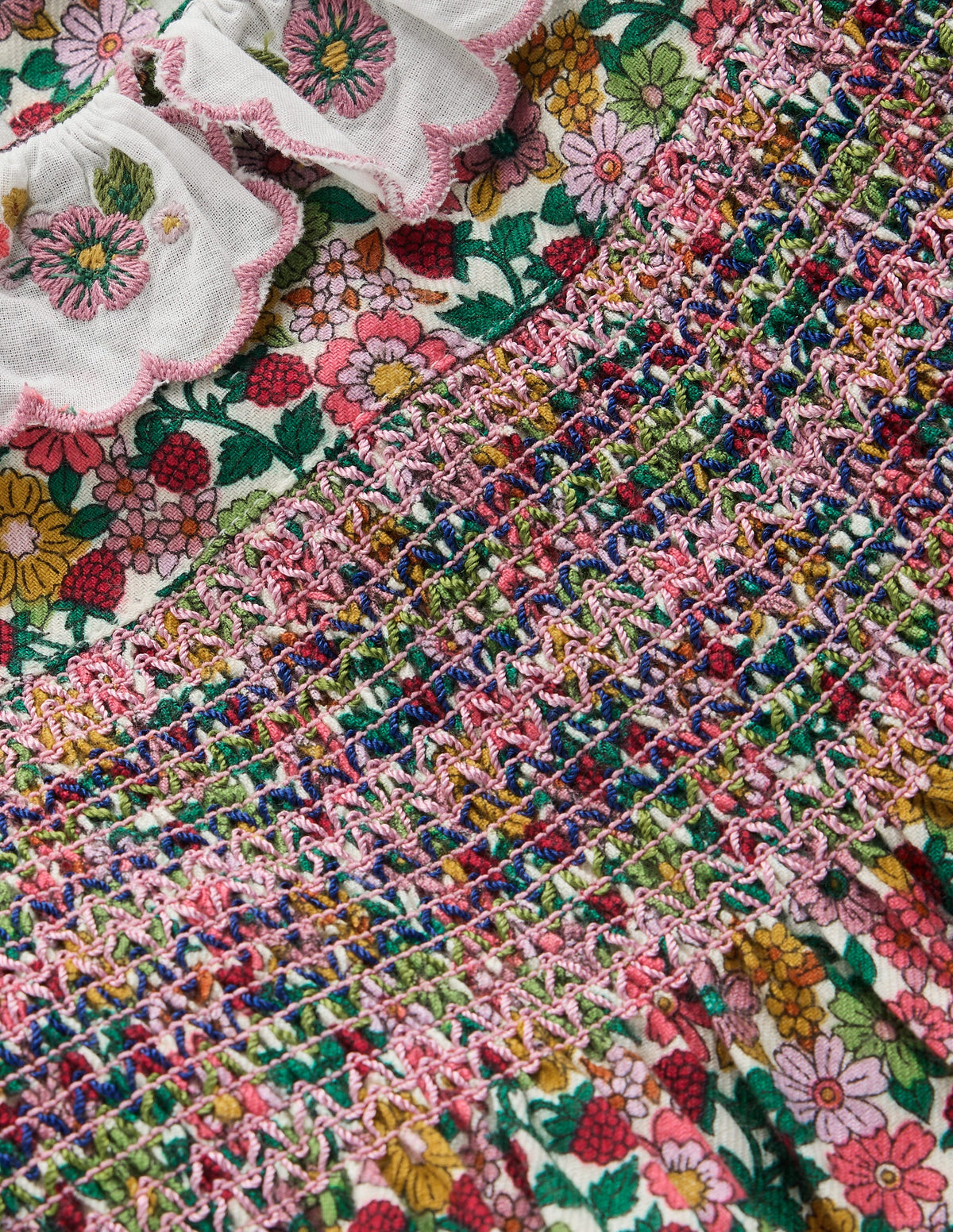 Gesmoktes Partykleid-Bunt Blumenmuster - Image 2