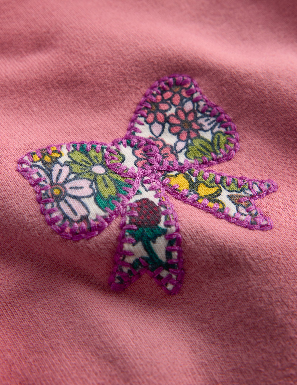 Sweatshirt-Set mit Applikation-Vintage-Rosa Schleifen-Applikation - Image 2
