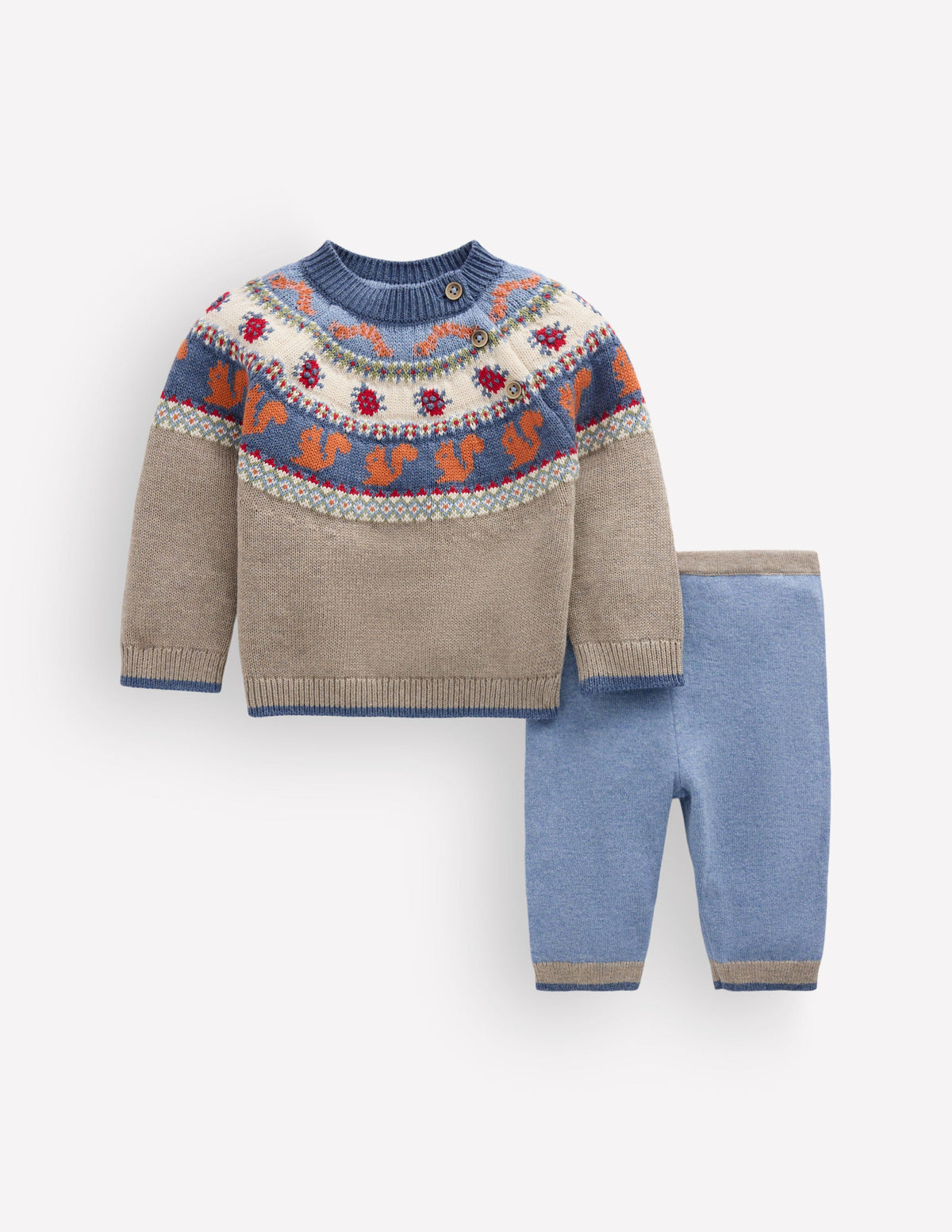 Ensemble en maille motif jacquard-Motif Woodland multi - Image 2