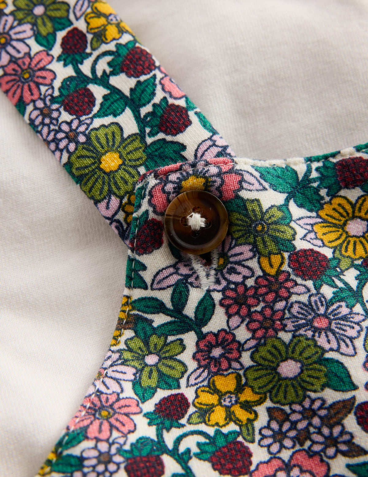 Latzhosen-Set aus Jersey-Himbeer Bunt Blumenmuster - Image 2