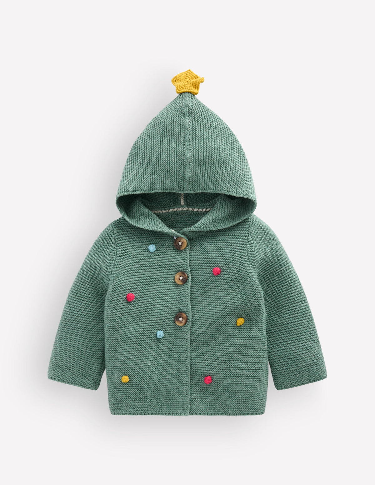 Originelle, gestrickte Baumwolljacke-Grün Weihnachtsbaum-1
