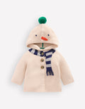 Originelle, gestrickte Baumwolljacke-Schneemann