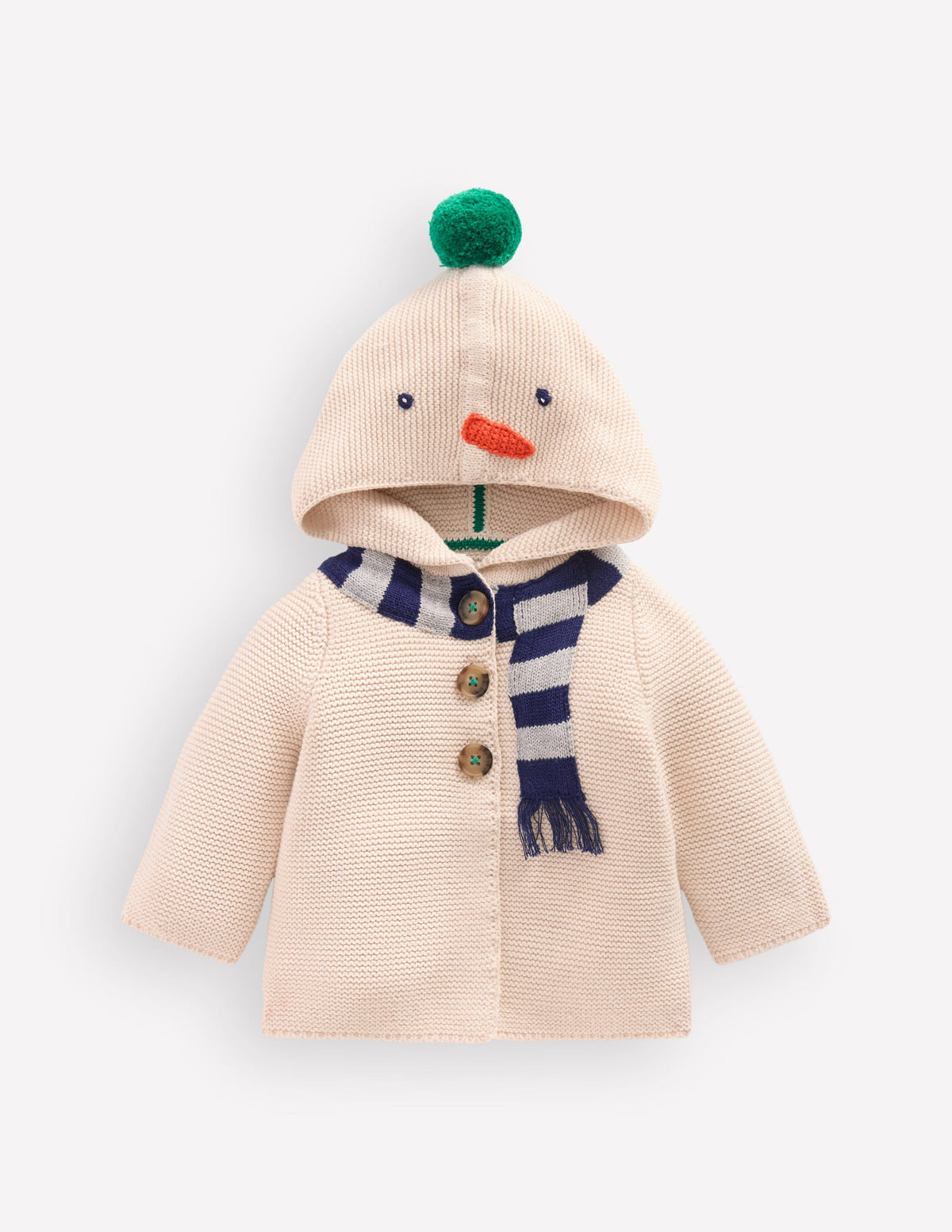 Originelle, gestrickte Baumwolljacke-Schneemann-1