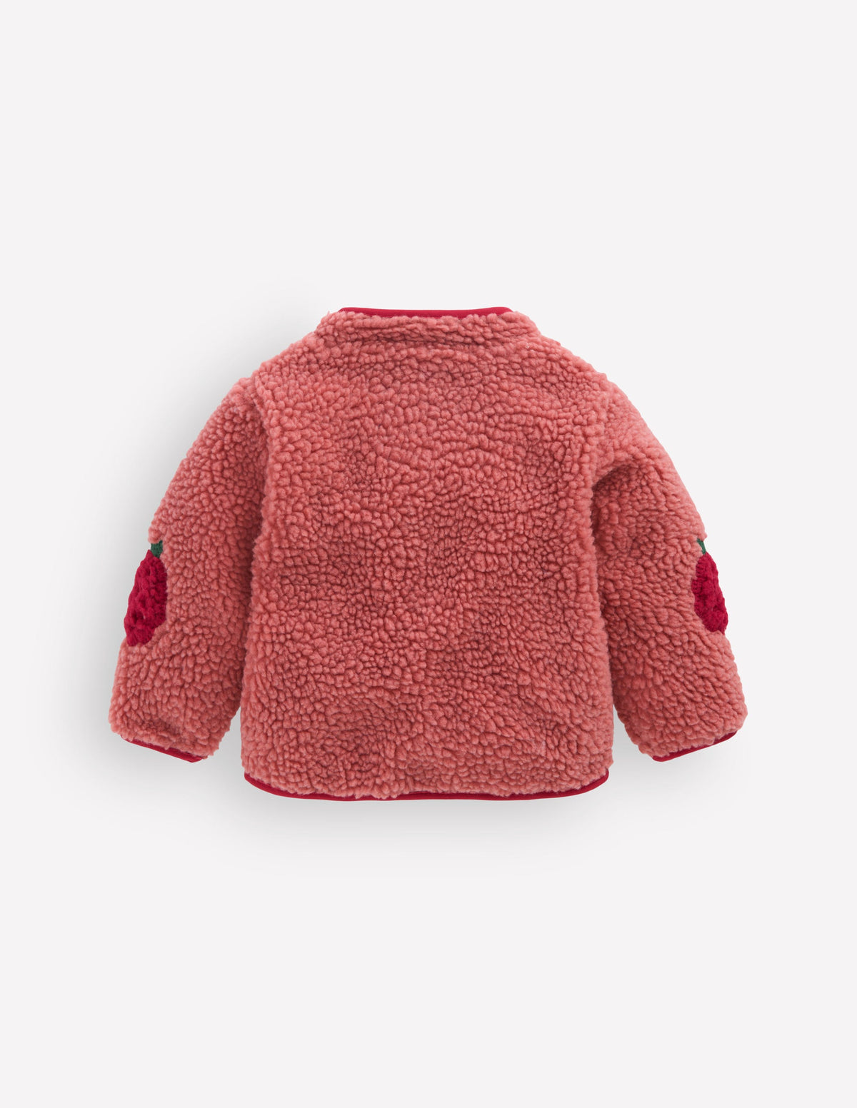 Kuschelige Teddyfell-Jacke-Rosa Brombeer-Applikation-6