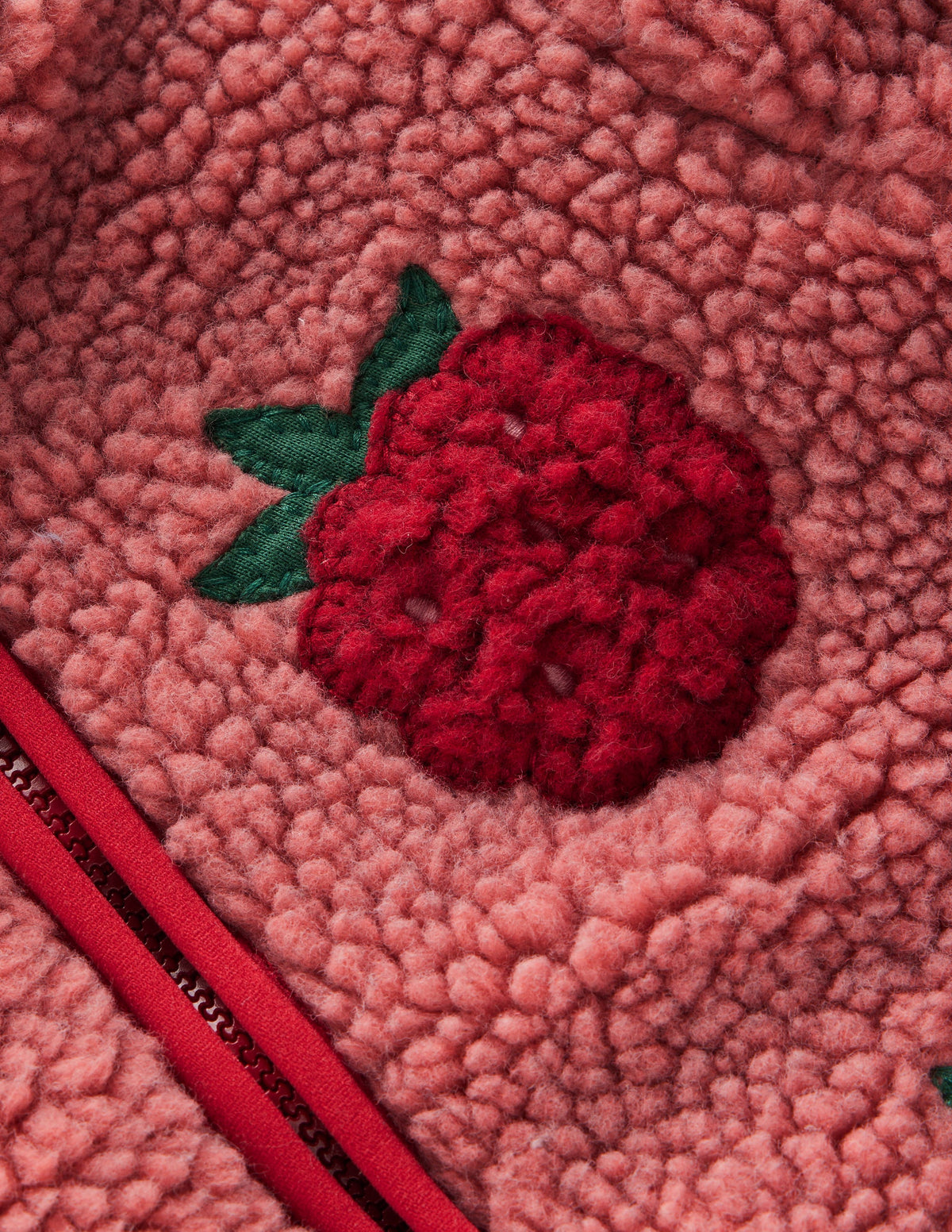 Kuschelige Teddyfell-Jacke-Rosa Brombeer-Applikation - Image 7