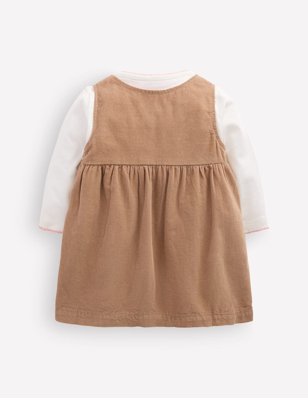 Ensemble avec robe chasuble brodée-Broderie gingembre - Image 2
