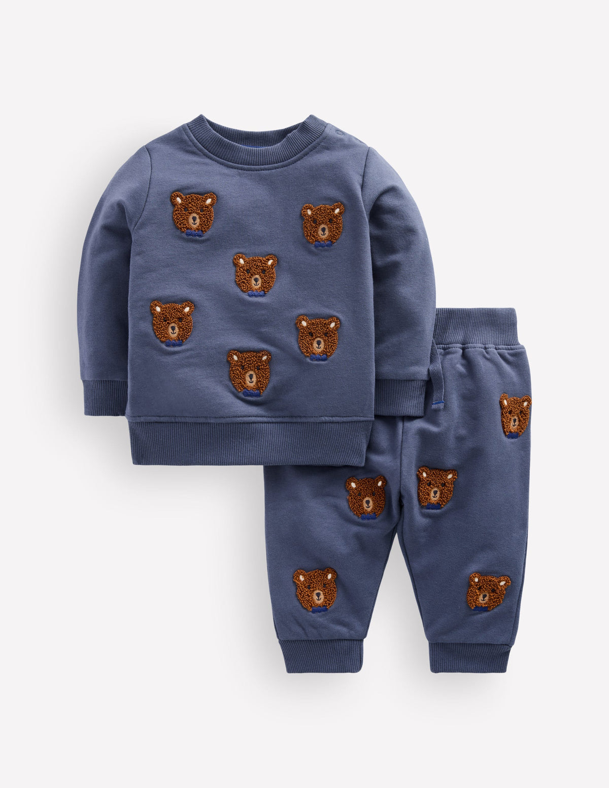 Ensemble avec sweat à appliqués-Ours bouclés bleu robot - Image 1